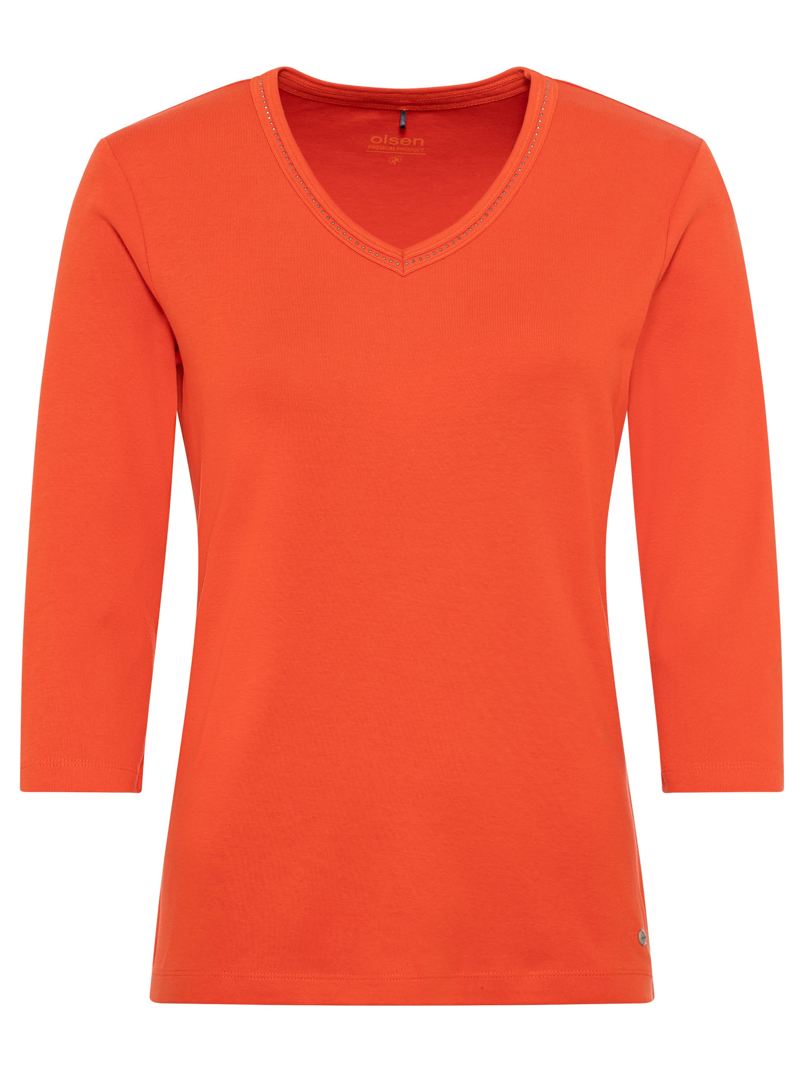 Olsen - Golden Orange Rhinestone Jersey Top