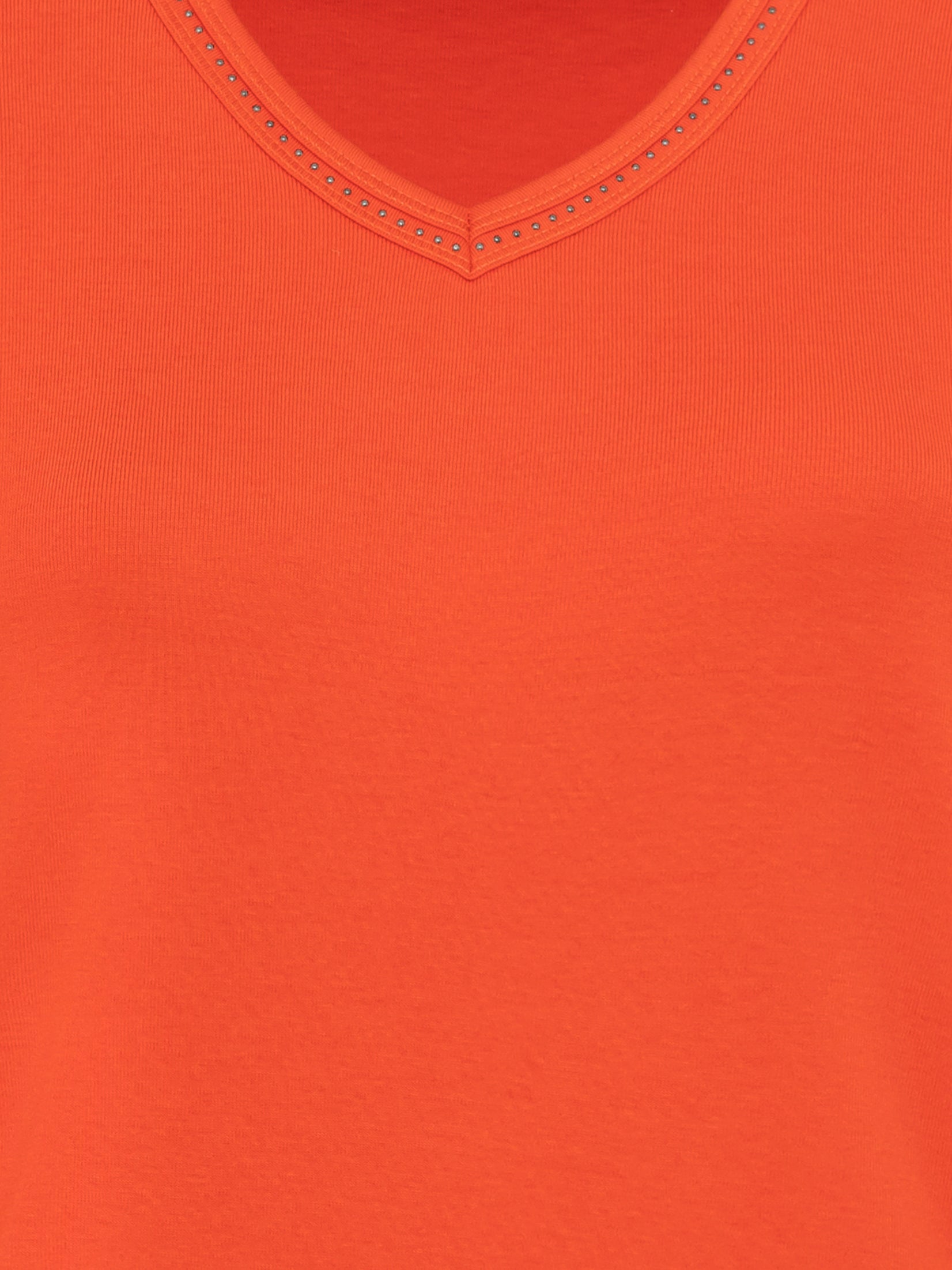 Olsen - Golden Orange Rhinestone Jersey Top