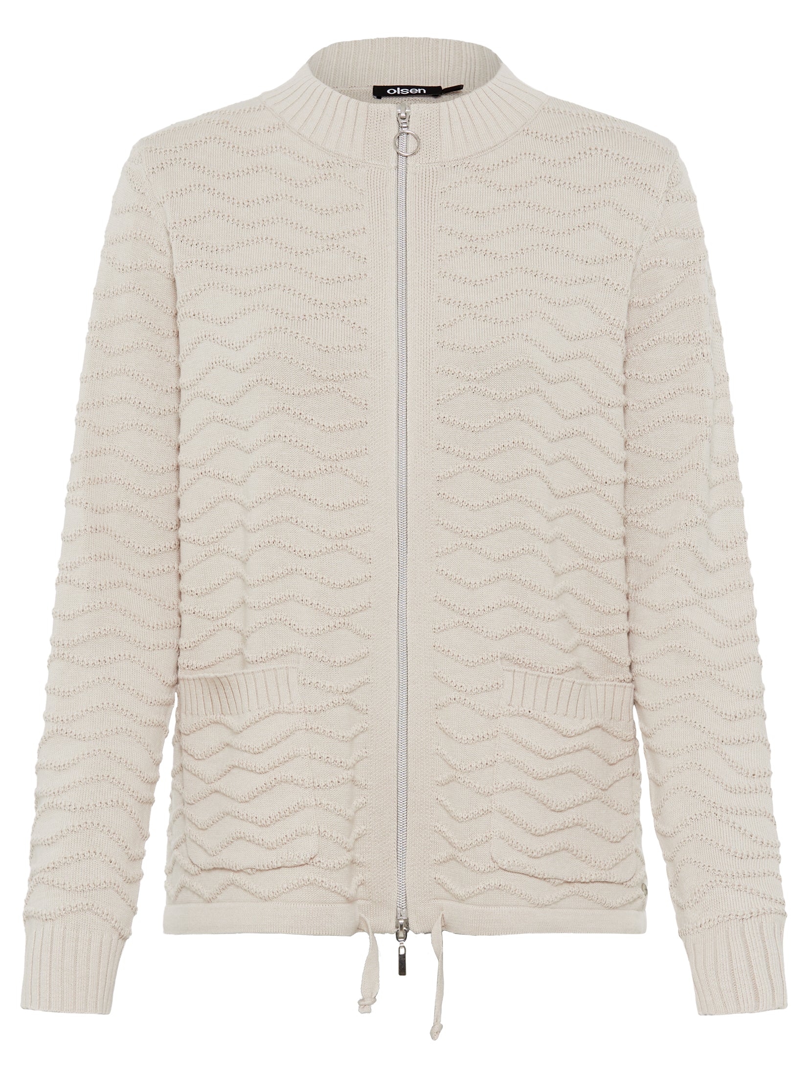 Olsen - Beige Zip Cardi