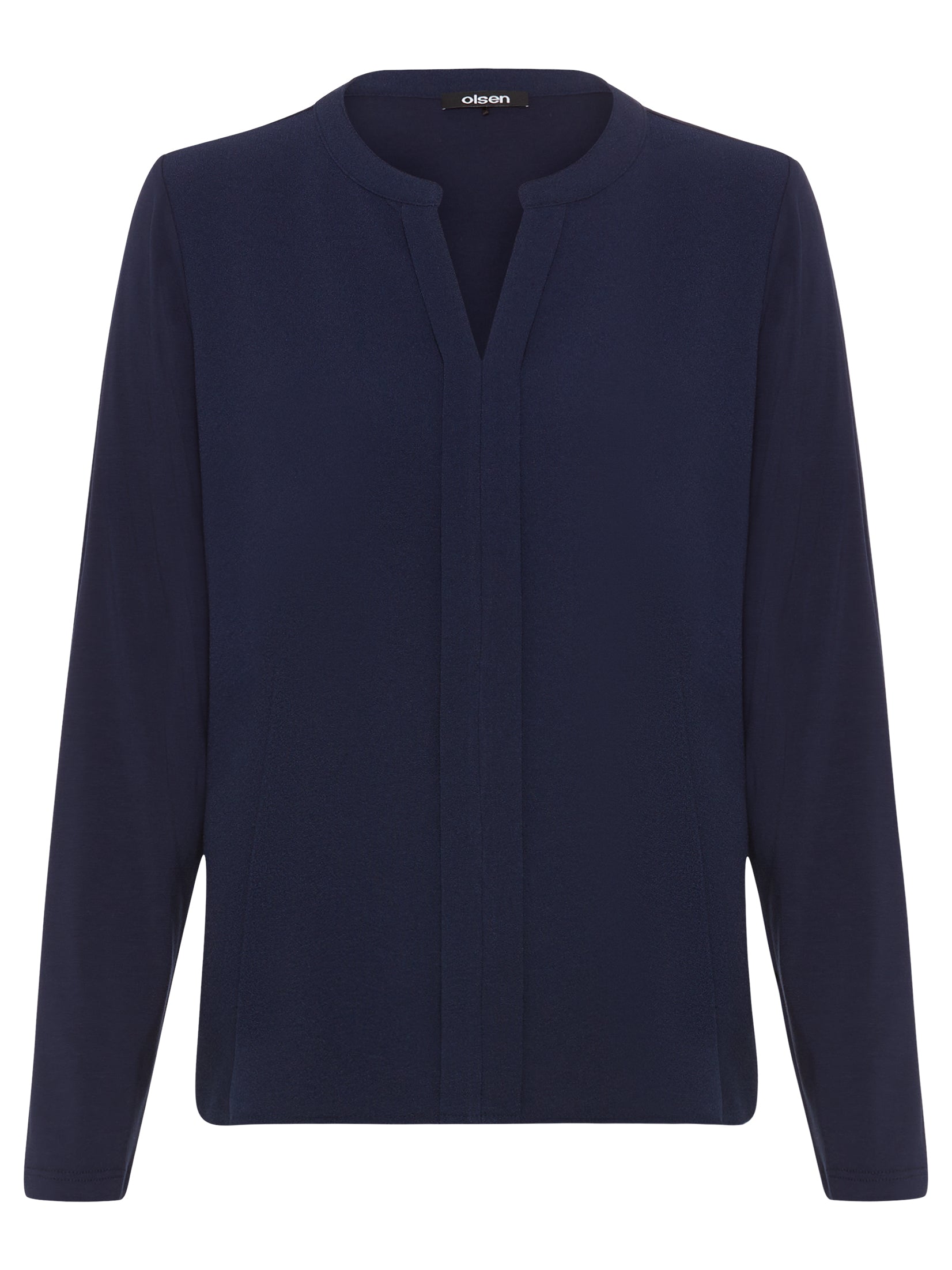Olsen-V-Neck Navy Long Sleeve Top