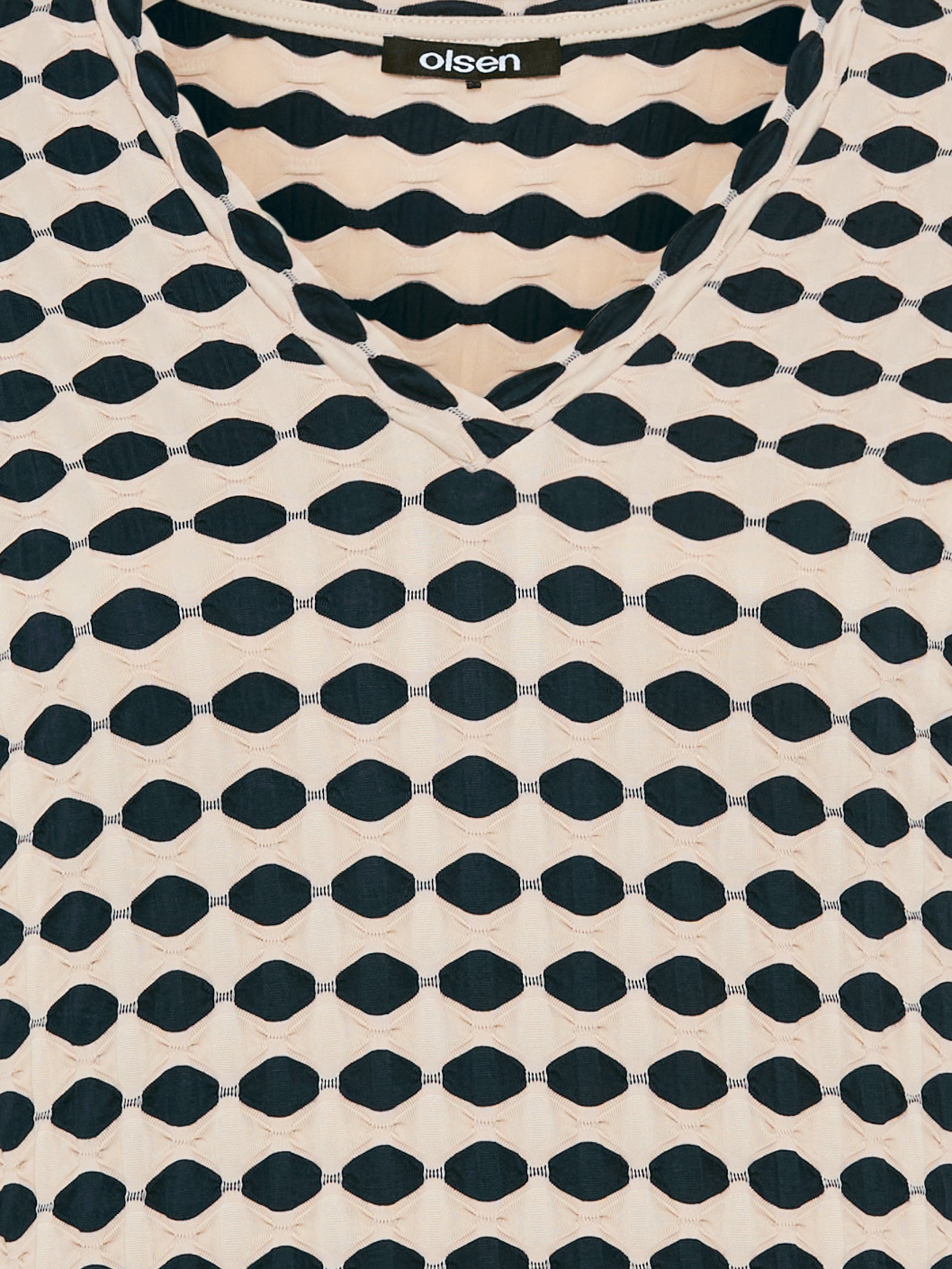 Olsen - Navy and Cream Texture top