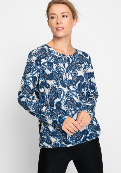 Olsen - Paisley Print Long Sleeve Shirt