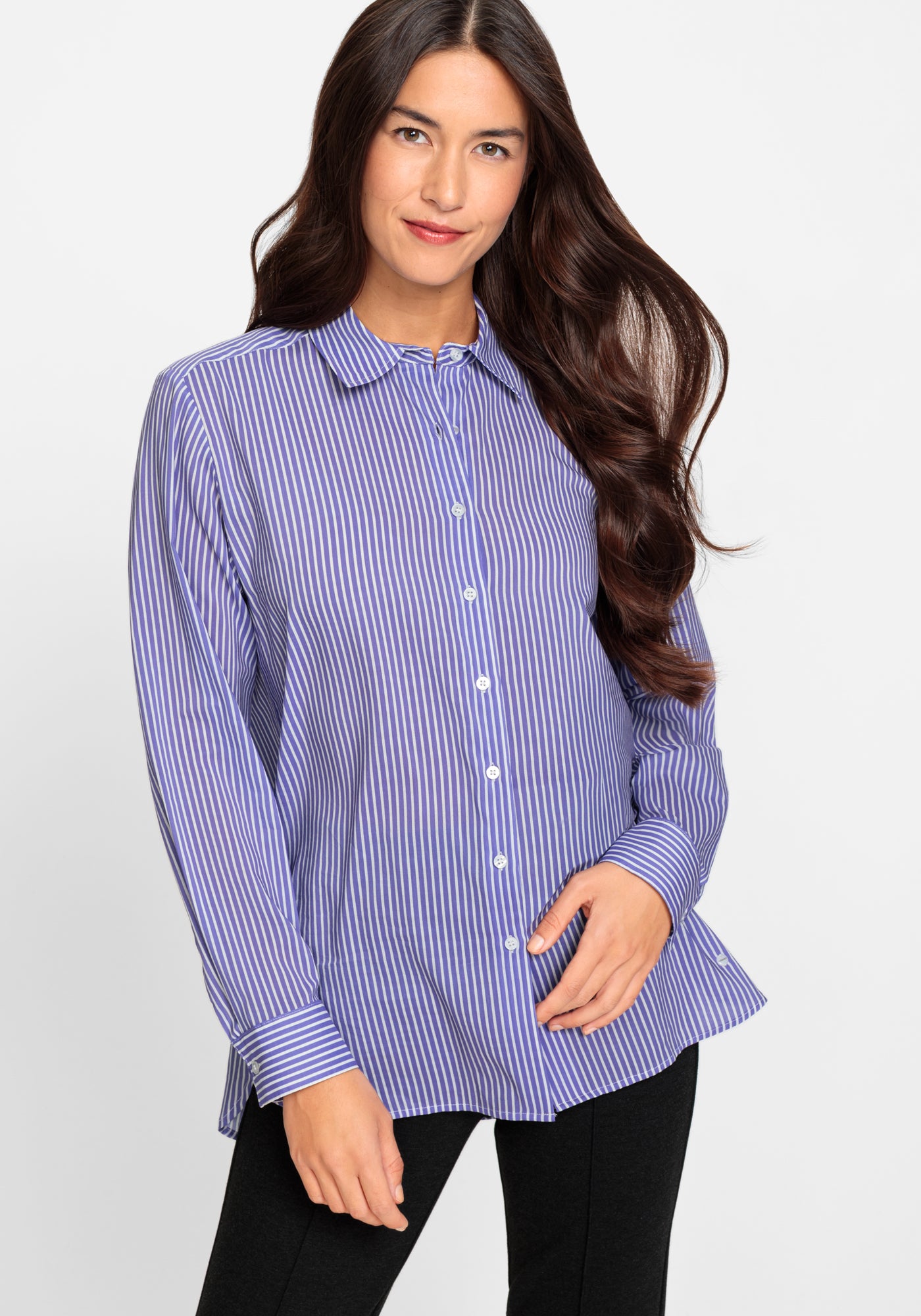 Olsen - Purple with White Pin Striped Shirt