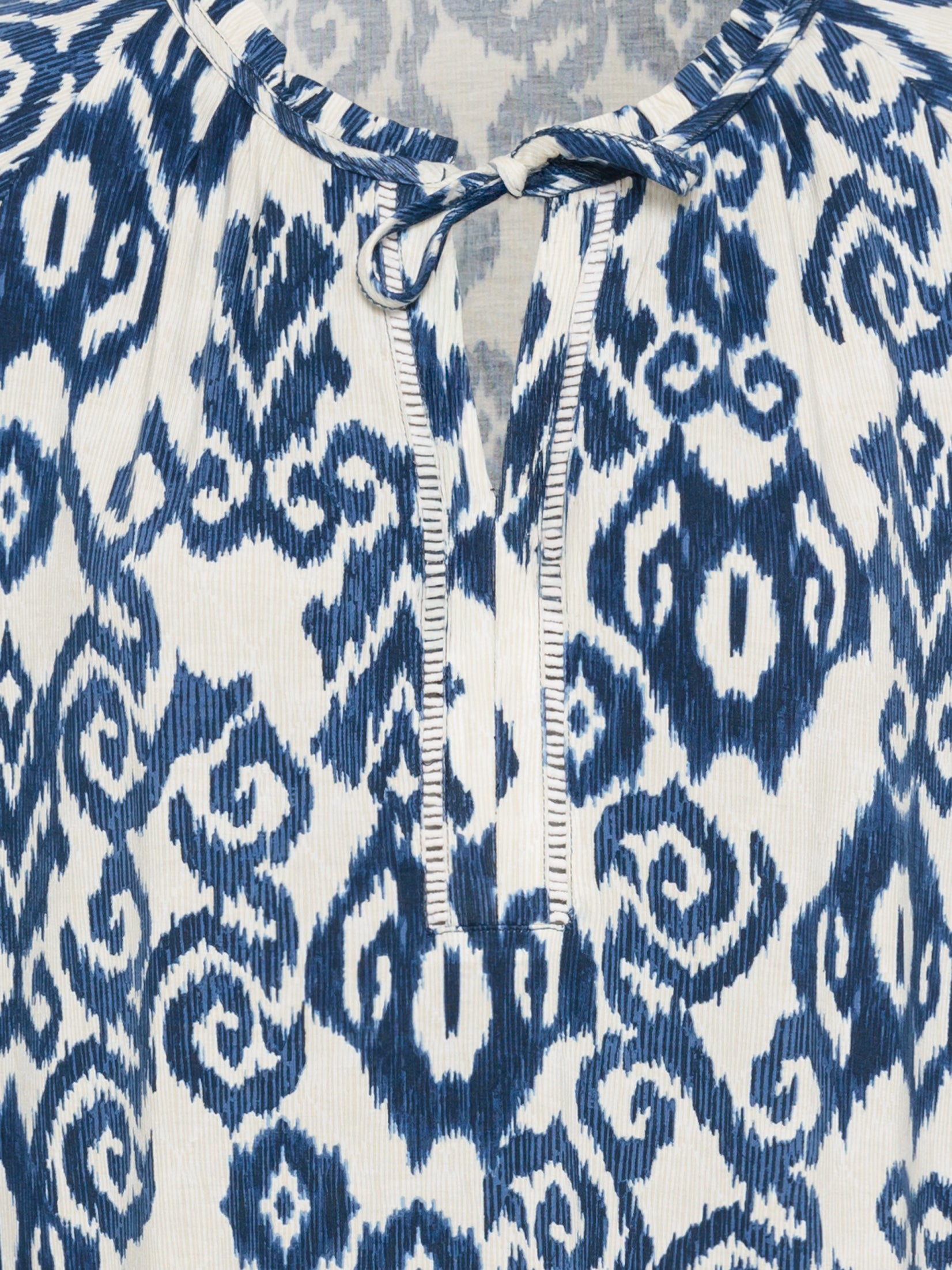 Olsen - Blue and Cream Print Blouse