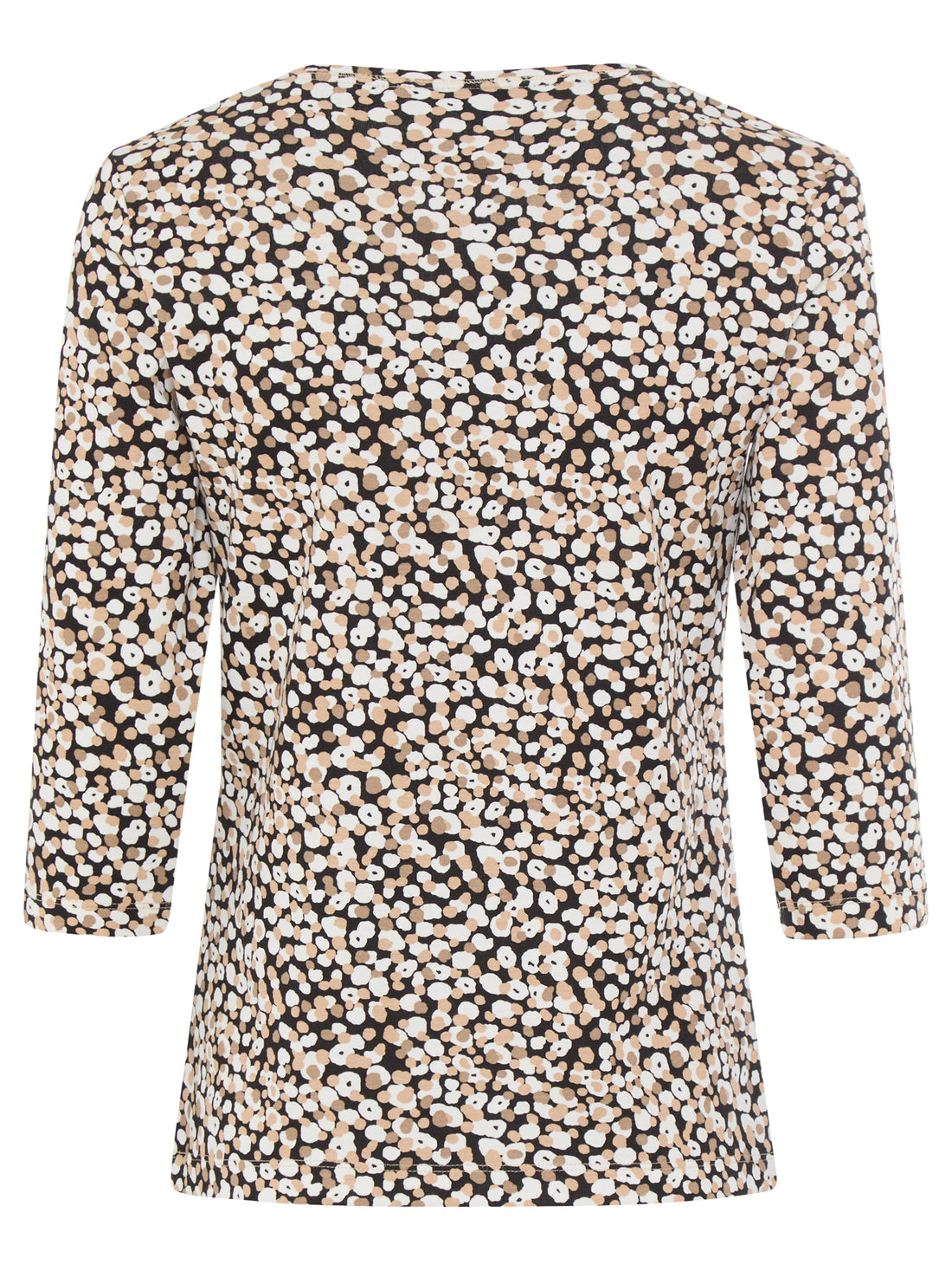 Olsen- 3/4 Black Print Top