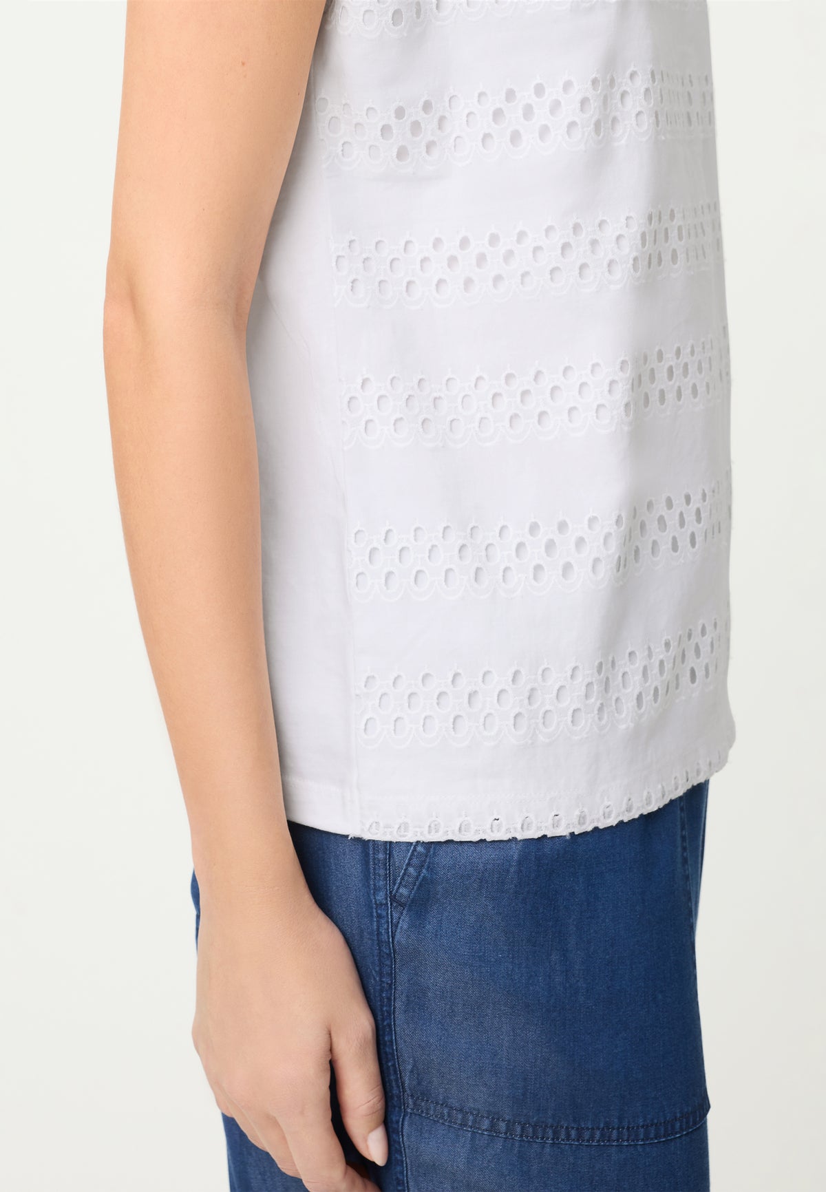 Olsen - White Lattice Top
