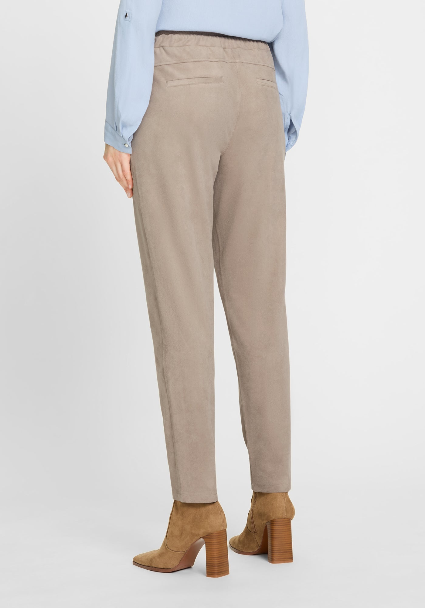 Olsen - Beige Faux Suede Pant