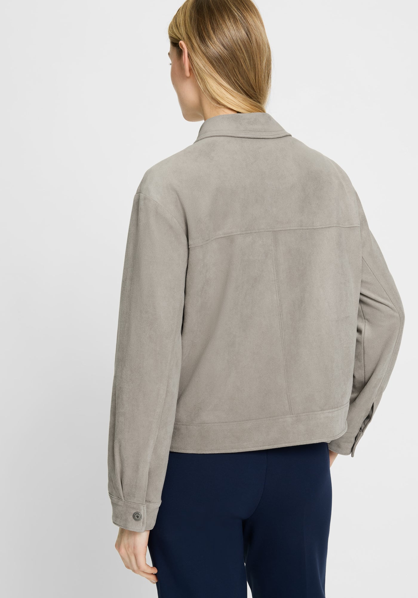 Olsen-Beige Micro Suede Jacket