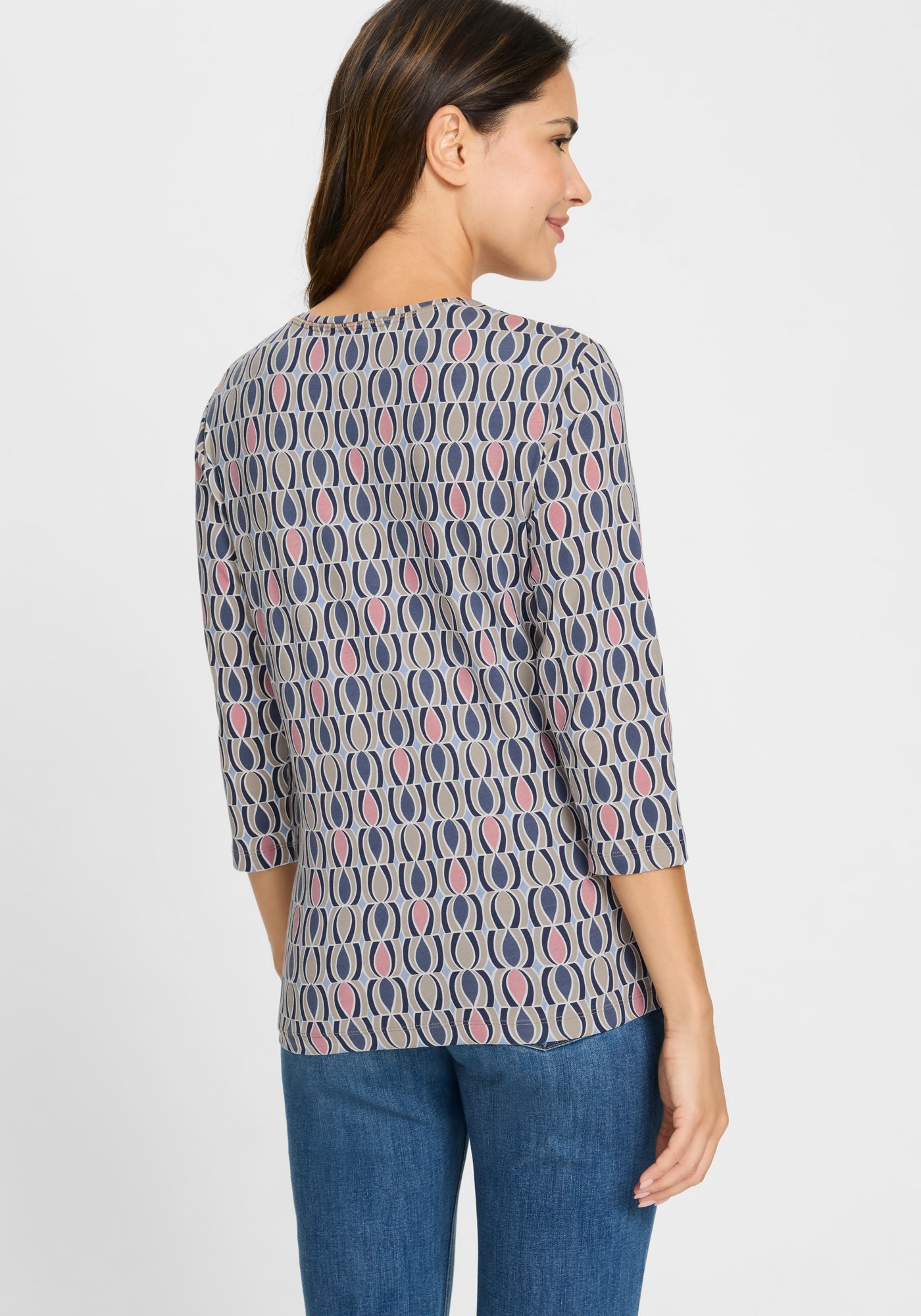 Olsen-Blue, Beige, Pink 3/4 T-shirt