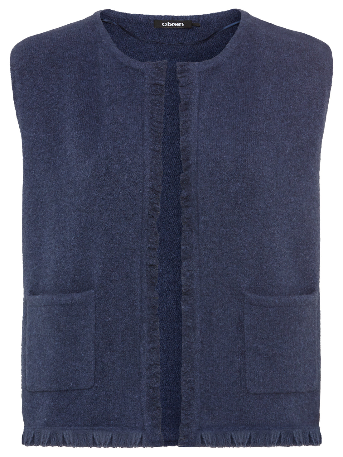 Olsen - Blue Knit Vest with fringing