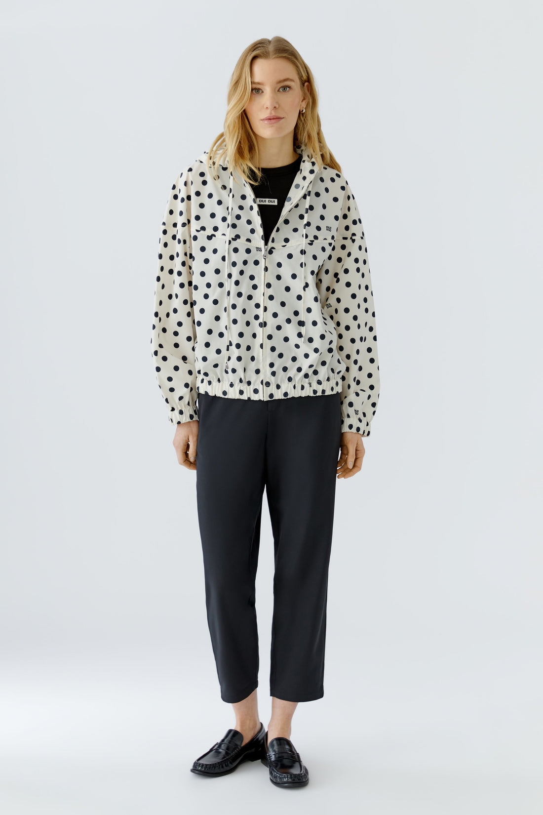 Oui Polka Dot Raincoat Jacket