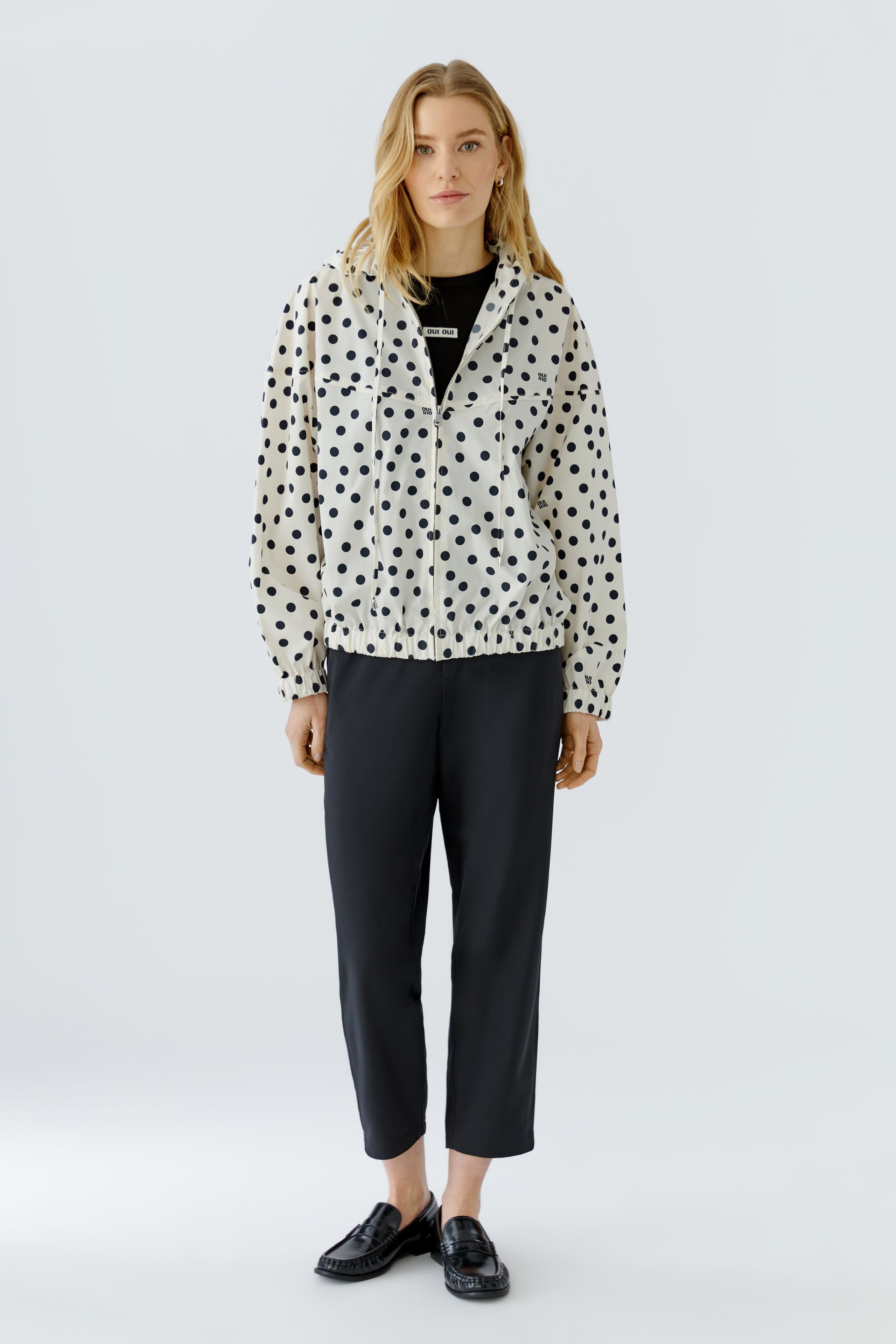 Oui Polka Dot Raincoat Jacket