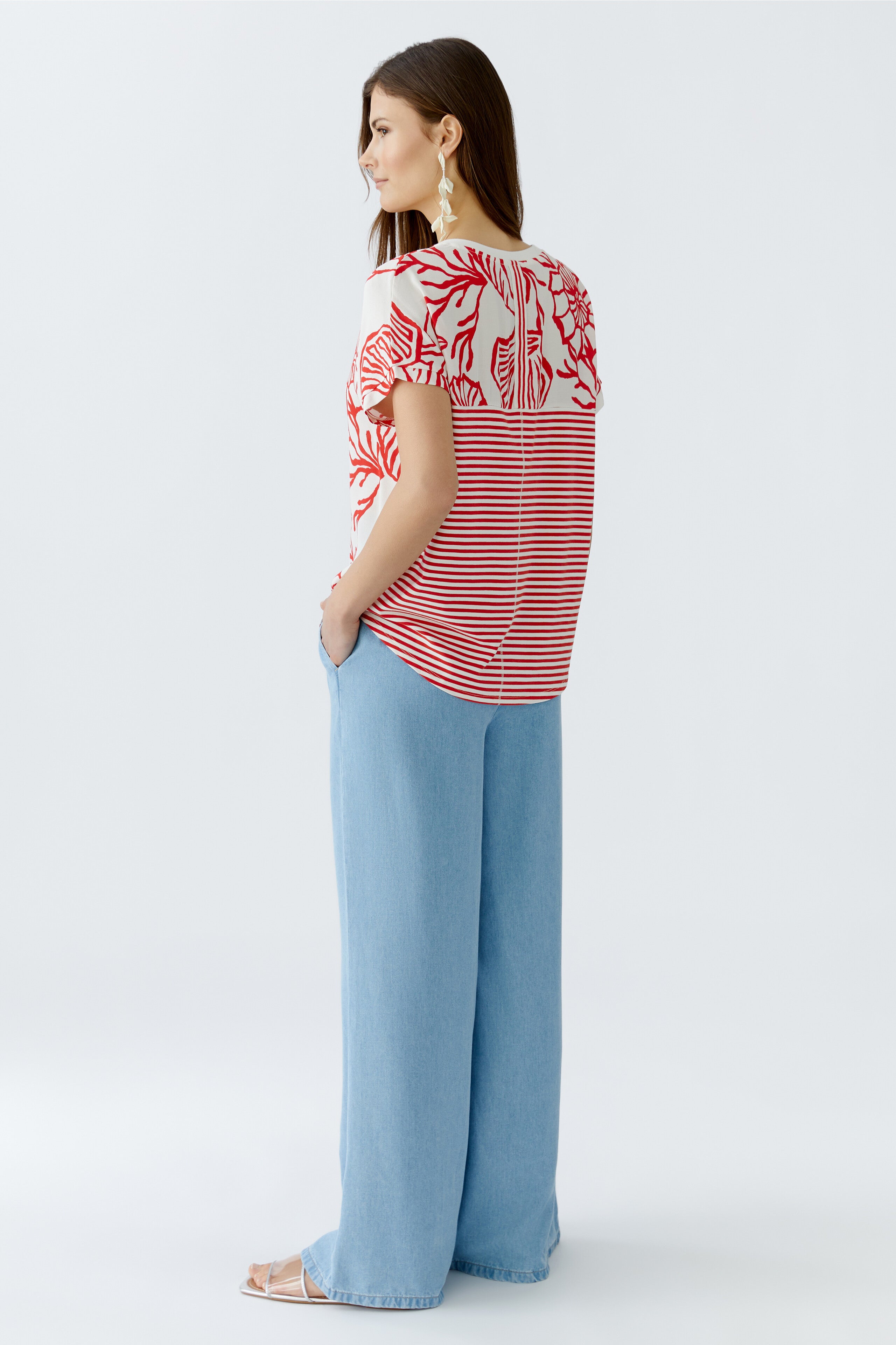 Oui - Seaside Stories Red and White Top