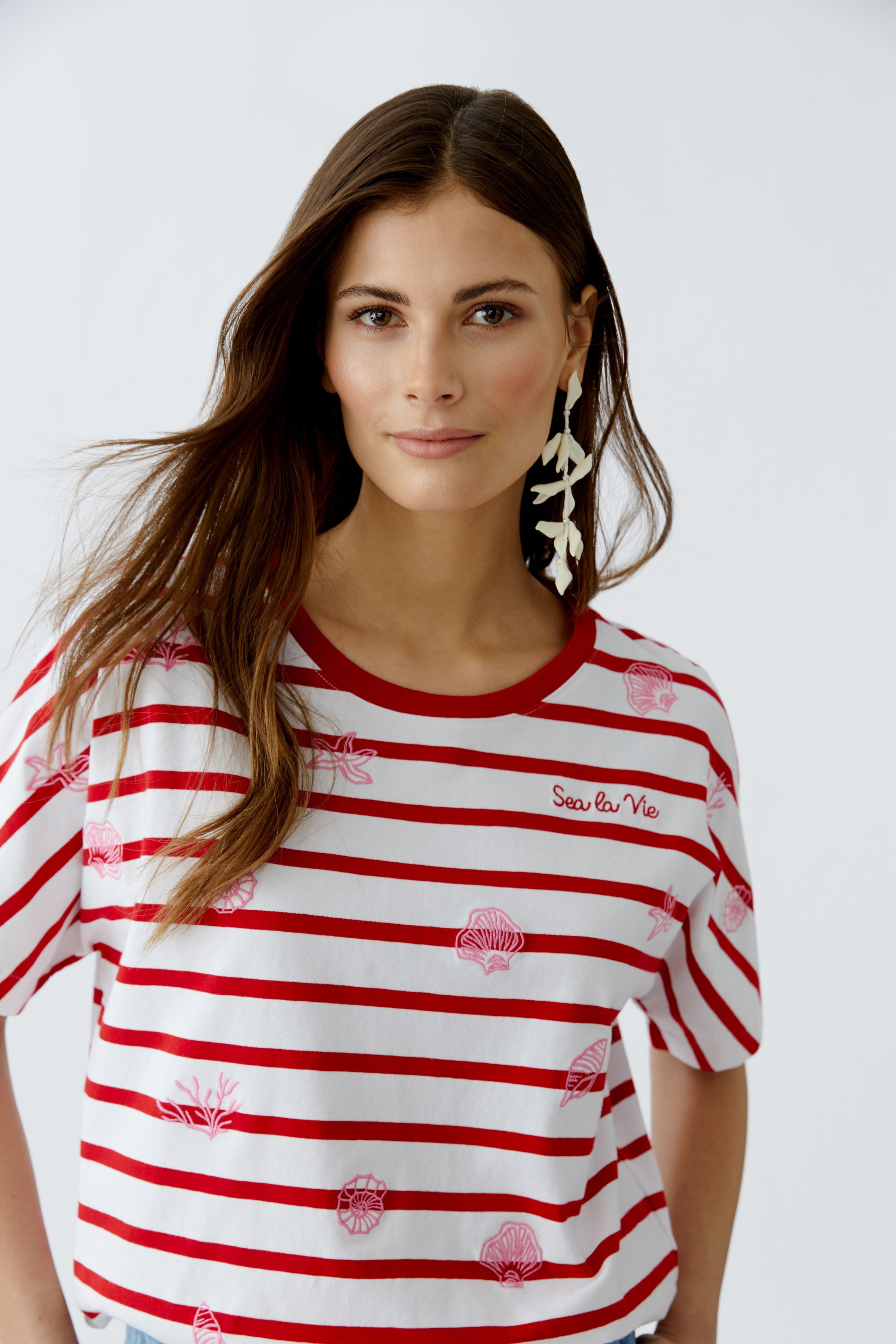 Oui - Red and White T-Shirt