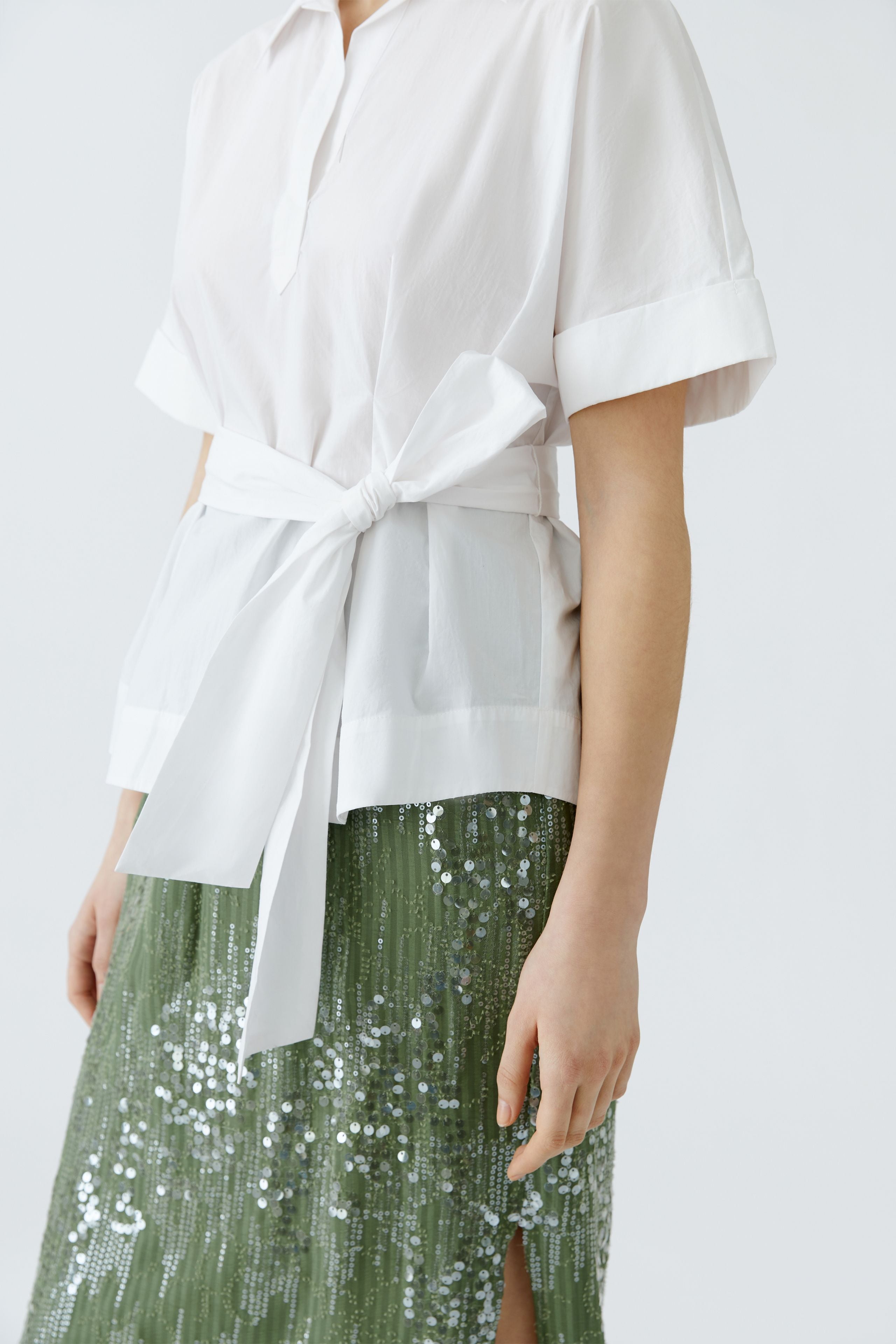 Oui- White Luxe Blouse