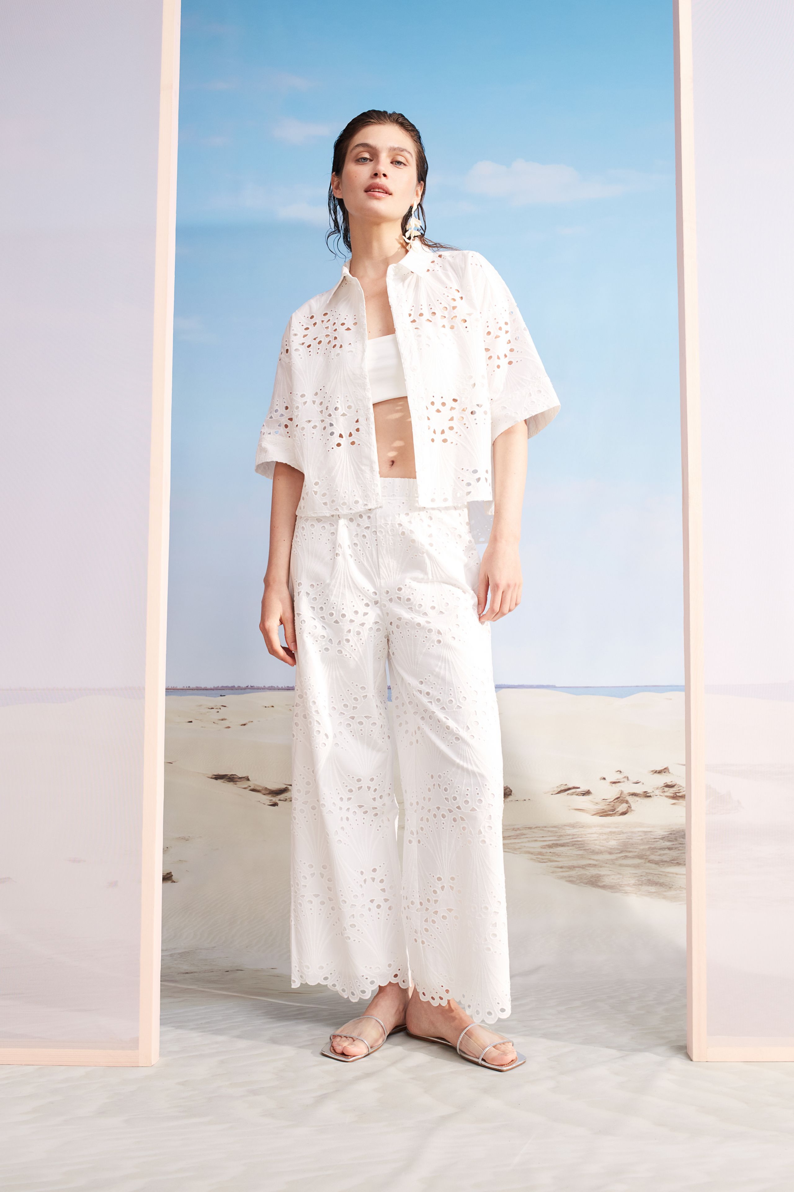 Oui- Cotton lace pull on pant