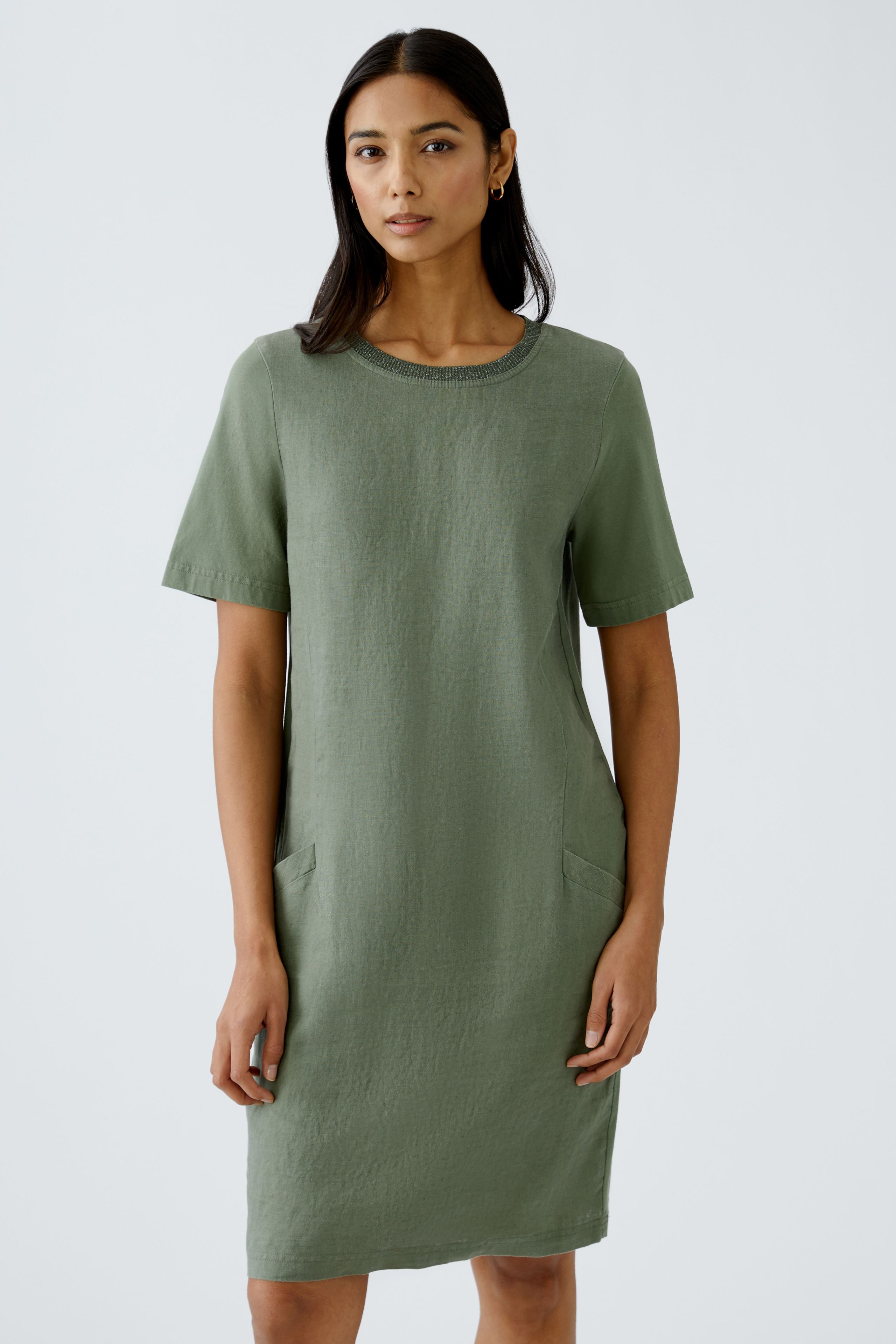 Oui - Olive Linen Dress