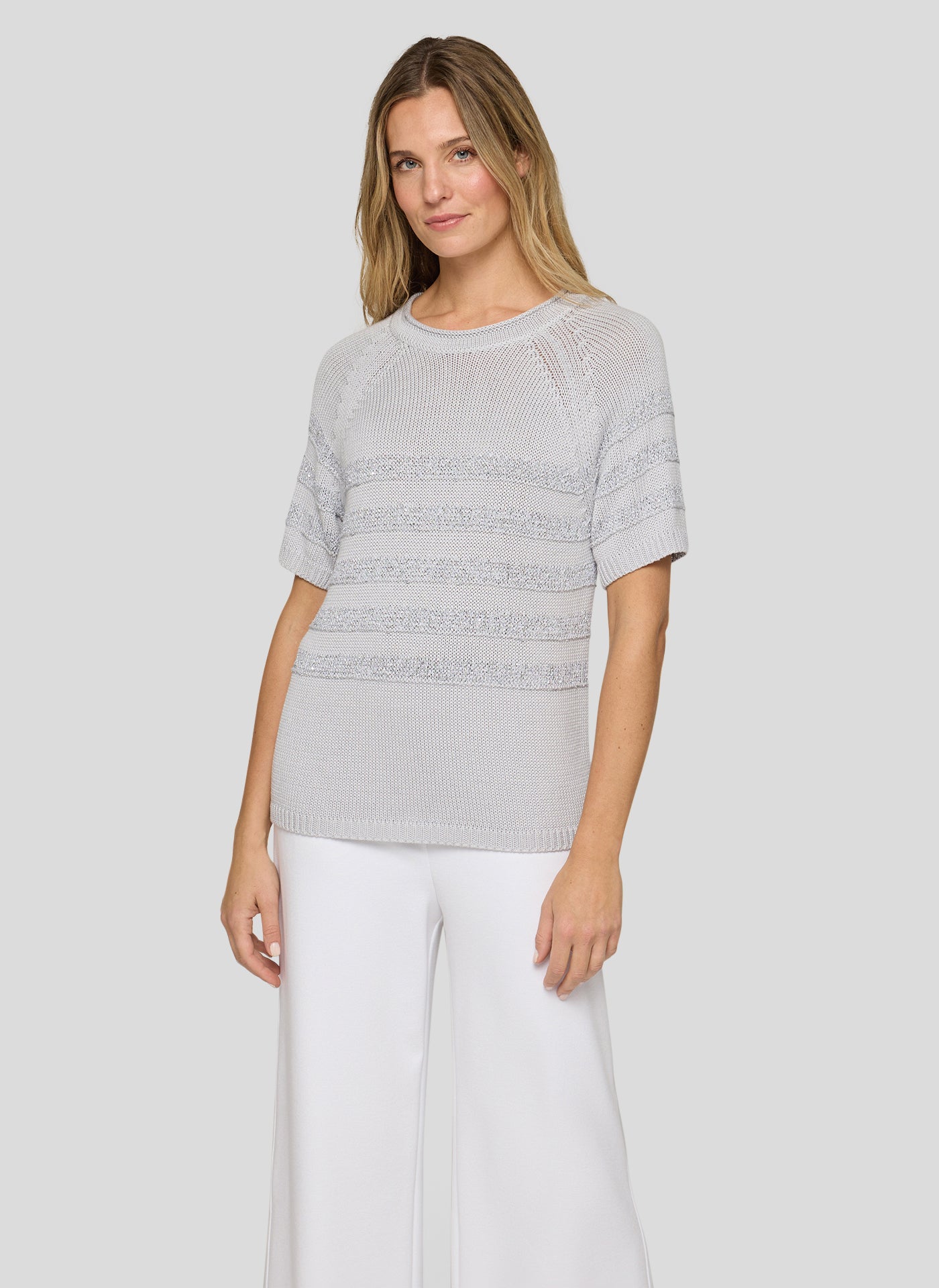 Rabe- Silver Knit Top