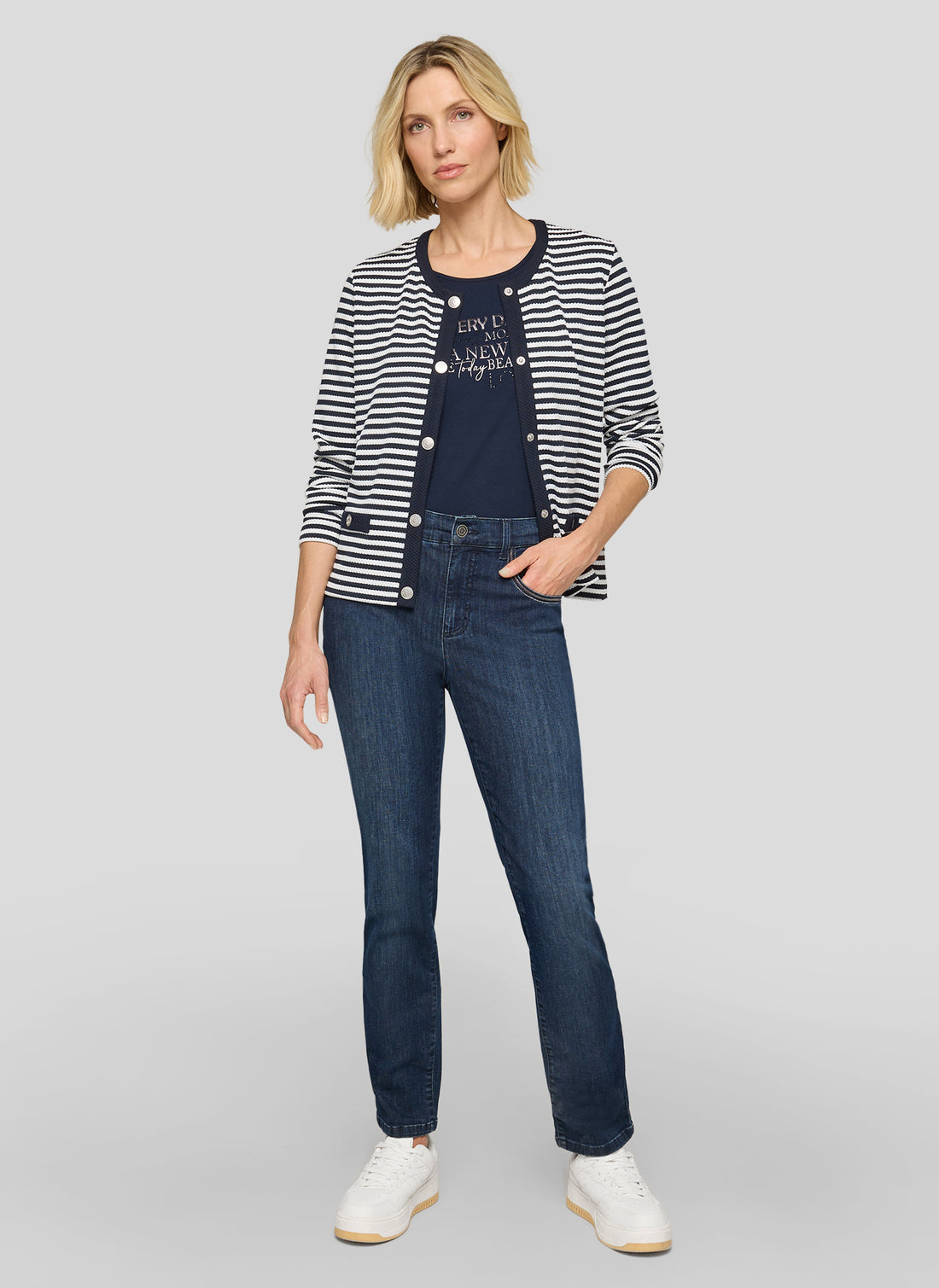 Rabe-Navy and White Stripe Jacket