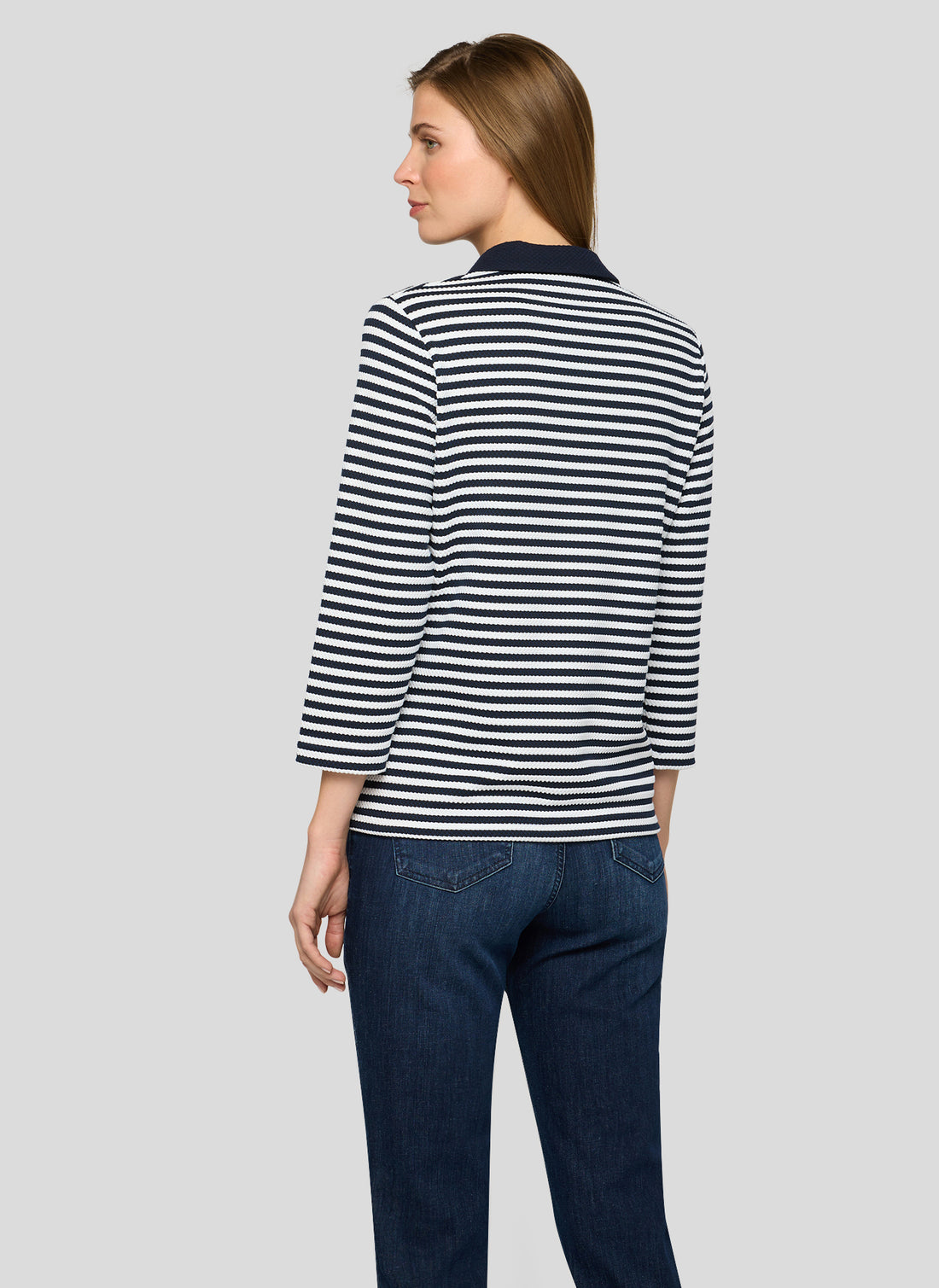 Rabe- Navy and White Texture Polo