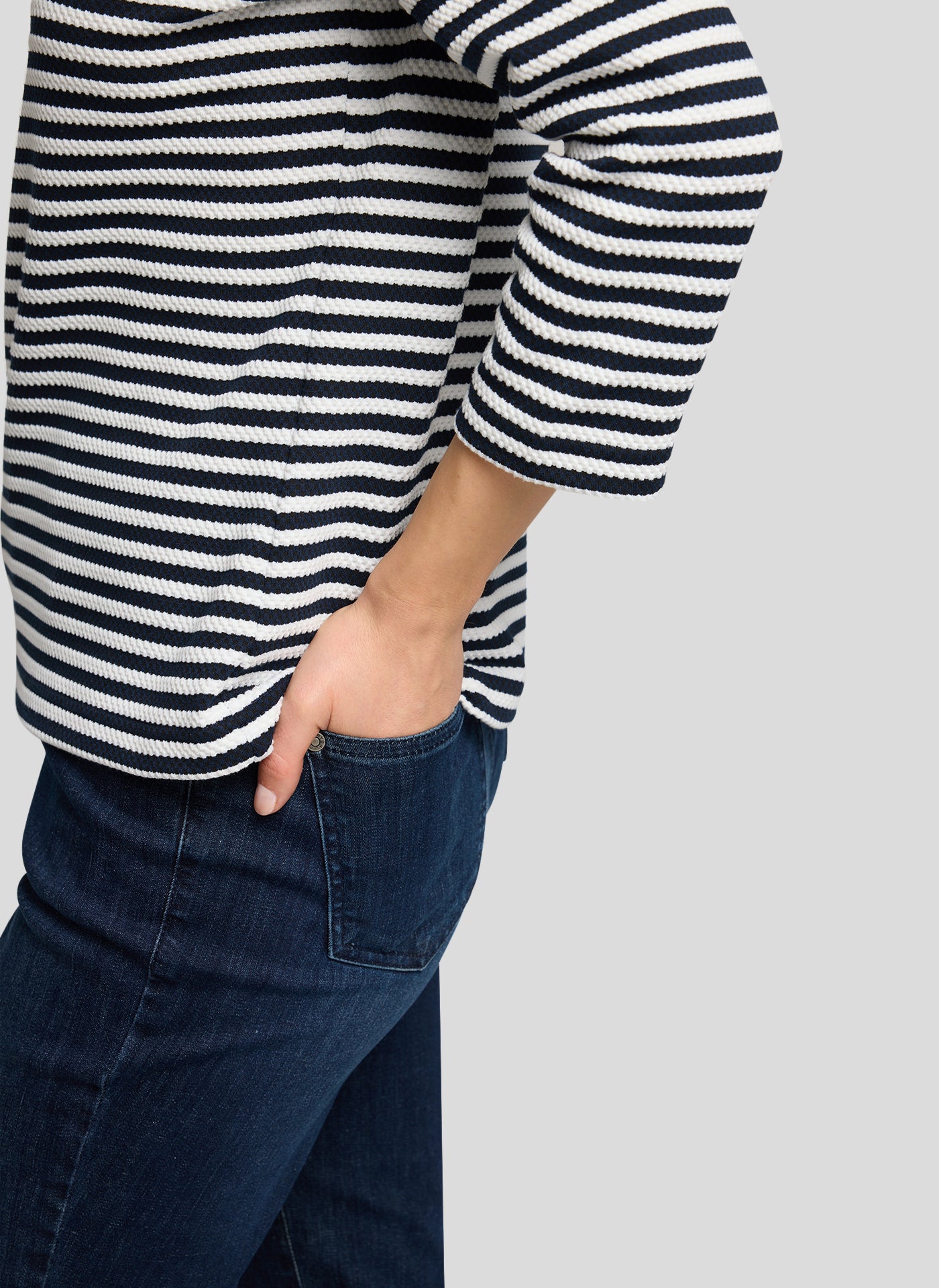 Rabe- Navy and White Texture Polo