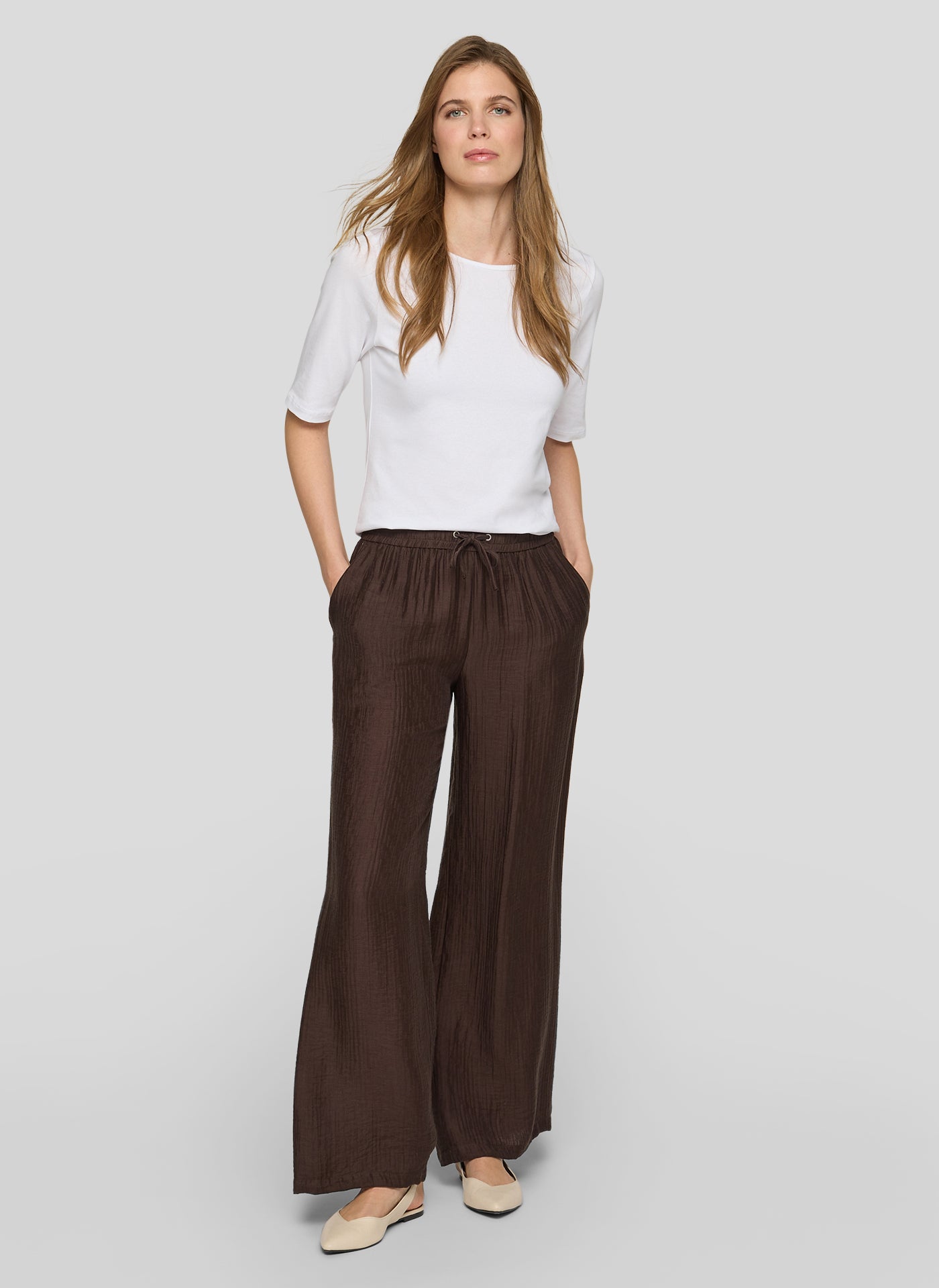 Rabe- Pull On Wide Leg Chocolate Pant