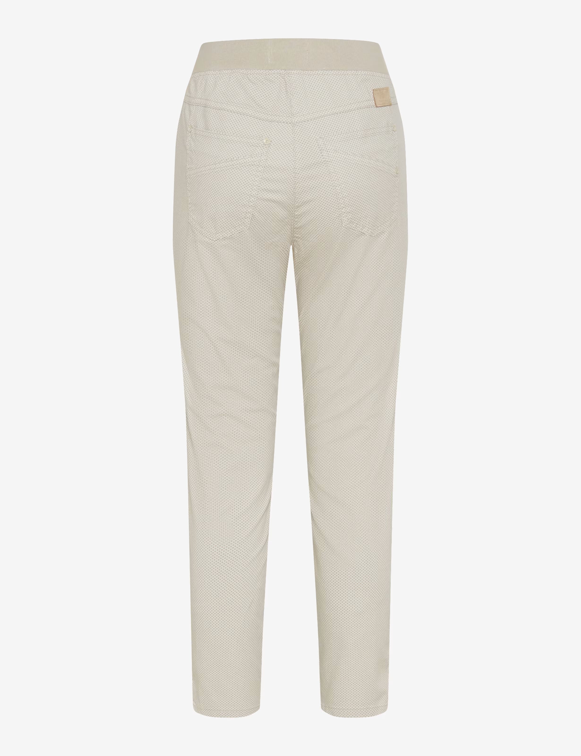 Brax Raphaela Pamina 6/8 Length- Beige and White Print
