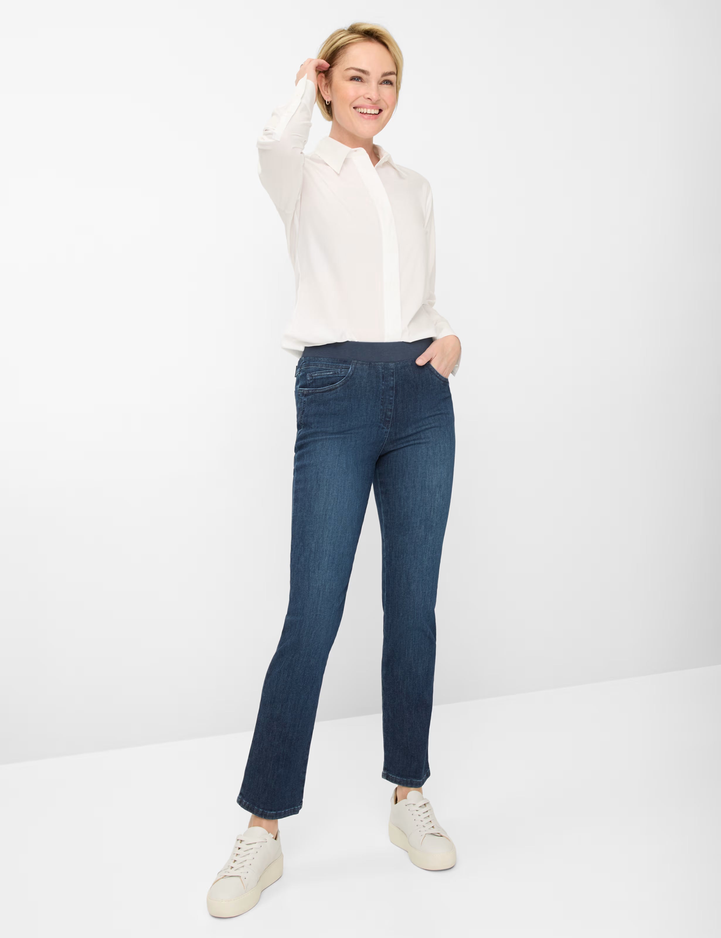 Brax - Pamina Pull on Pant - Blue Denim
