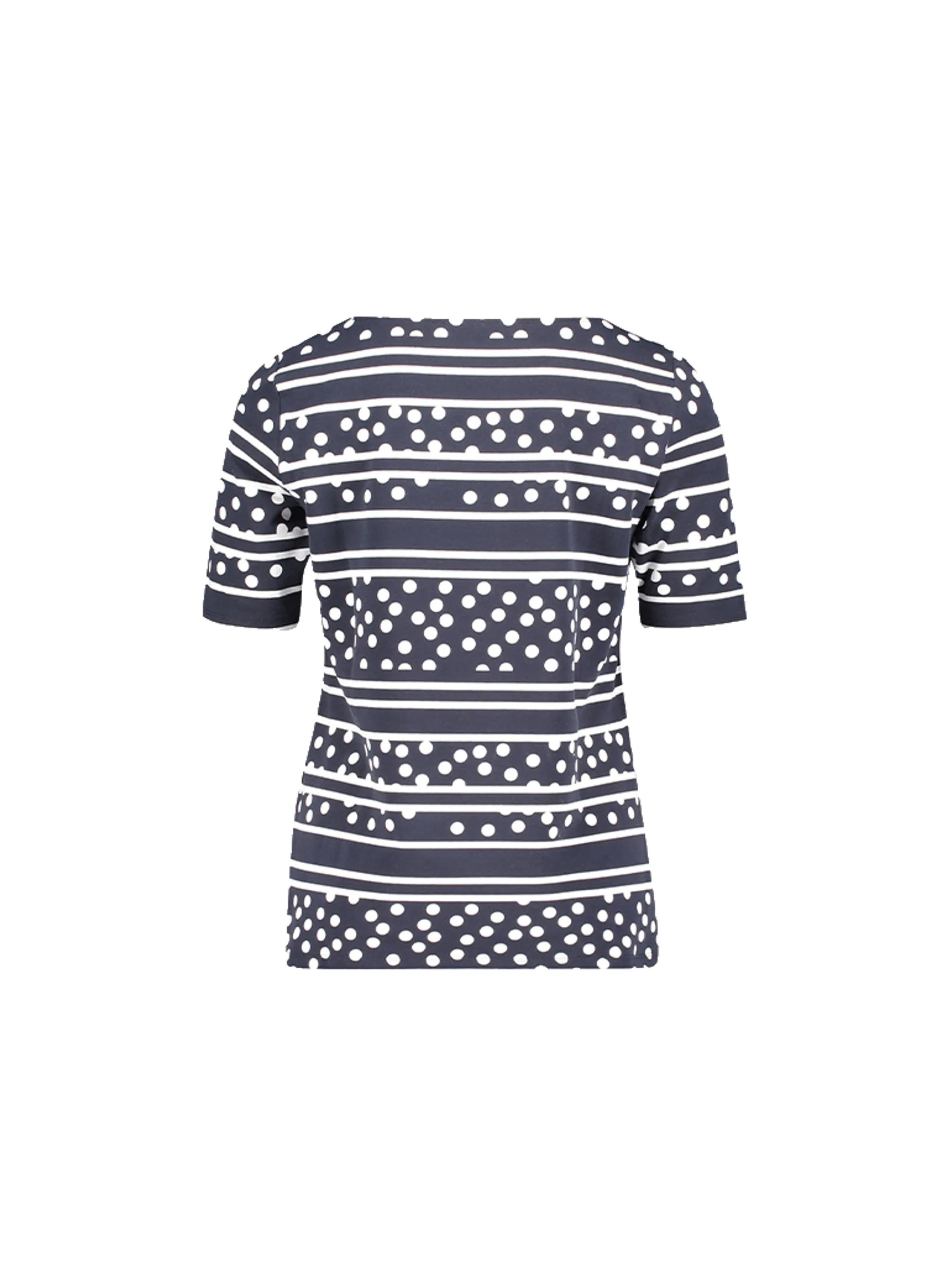 Betty Barclay - Navy and White Stripe and Polka Dot T-Shirt