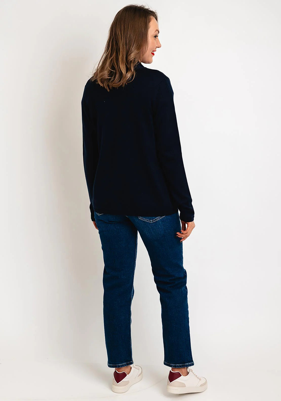 Olsen - Navy Knit Zip Jacket
