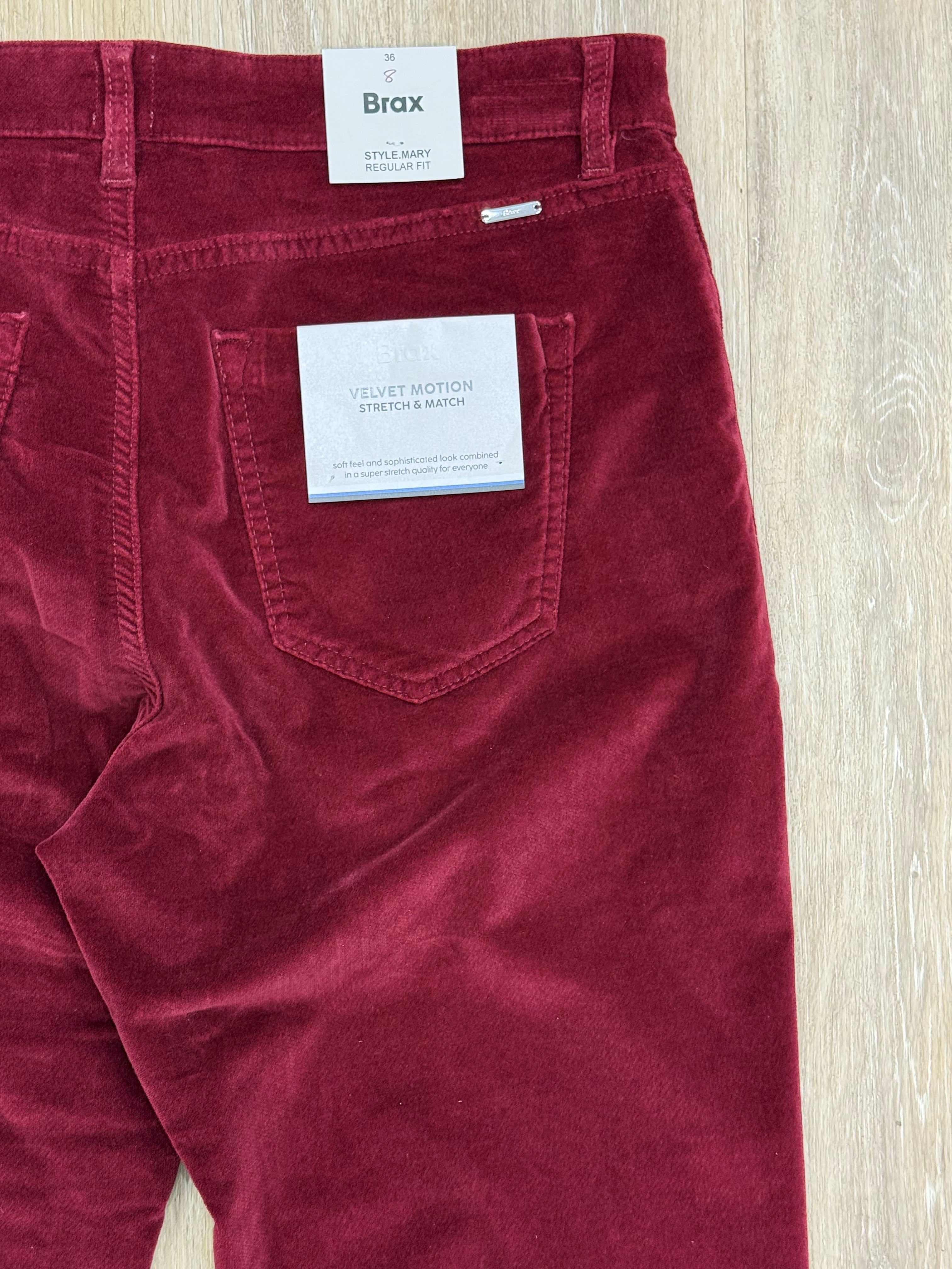 Brax - Mary Velvet Pant- Winter Red
