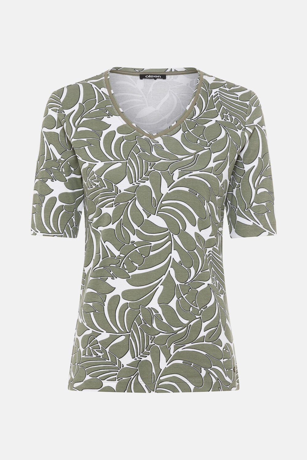 Olsen- Olive and White T-shirt