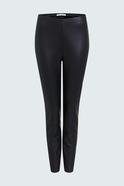 Oui - Faux Leather Leggings - Black