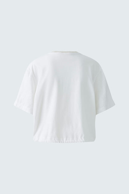 Oui - White Linen Drawstring Blouse