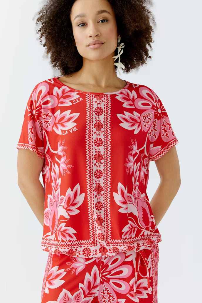 Oui-Red Rose Top
