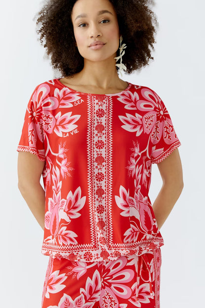Oui-Red Rose Top