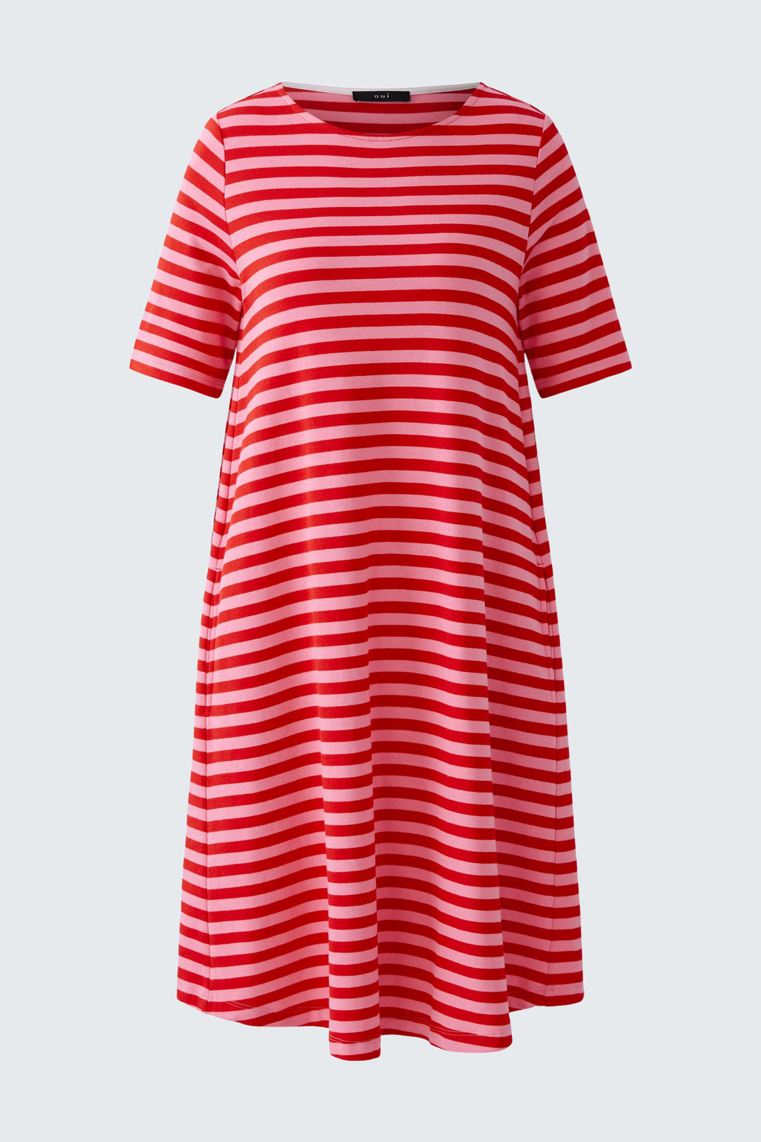 Oui- Pink and Red Stripe Dress