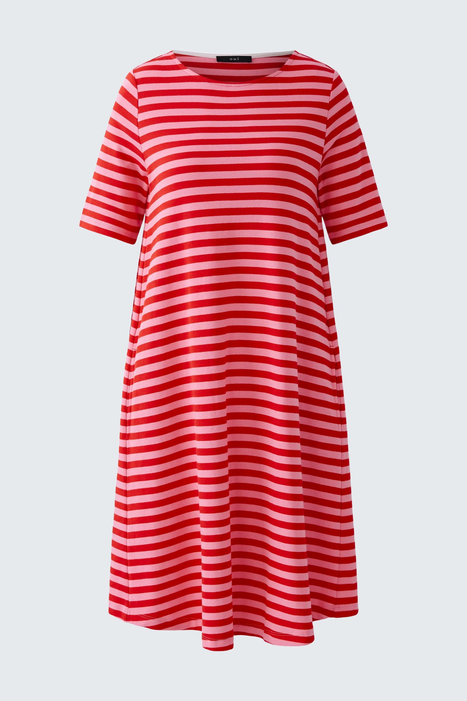 Oui- Pink and Red Stripe Dress