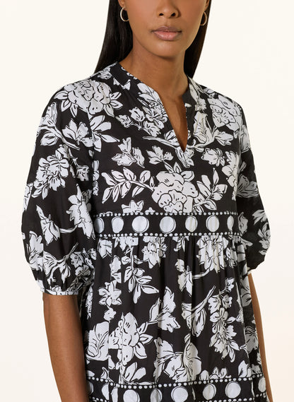 Emily Van Den Bergh - Black and White Flower Print Dress