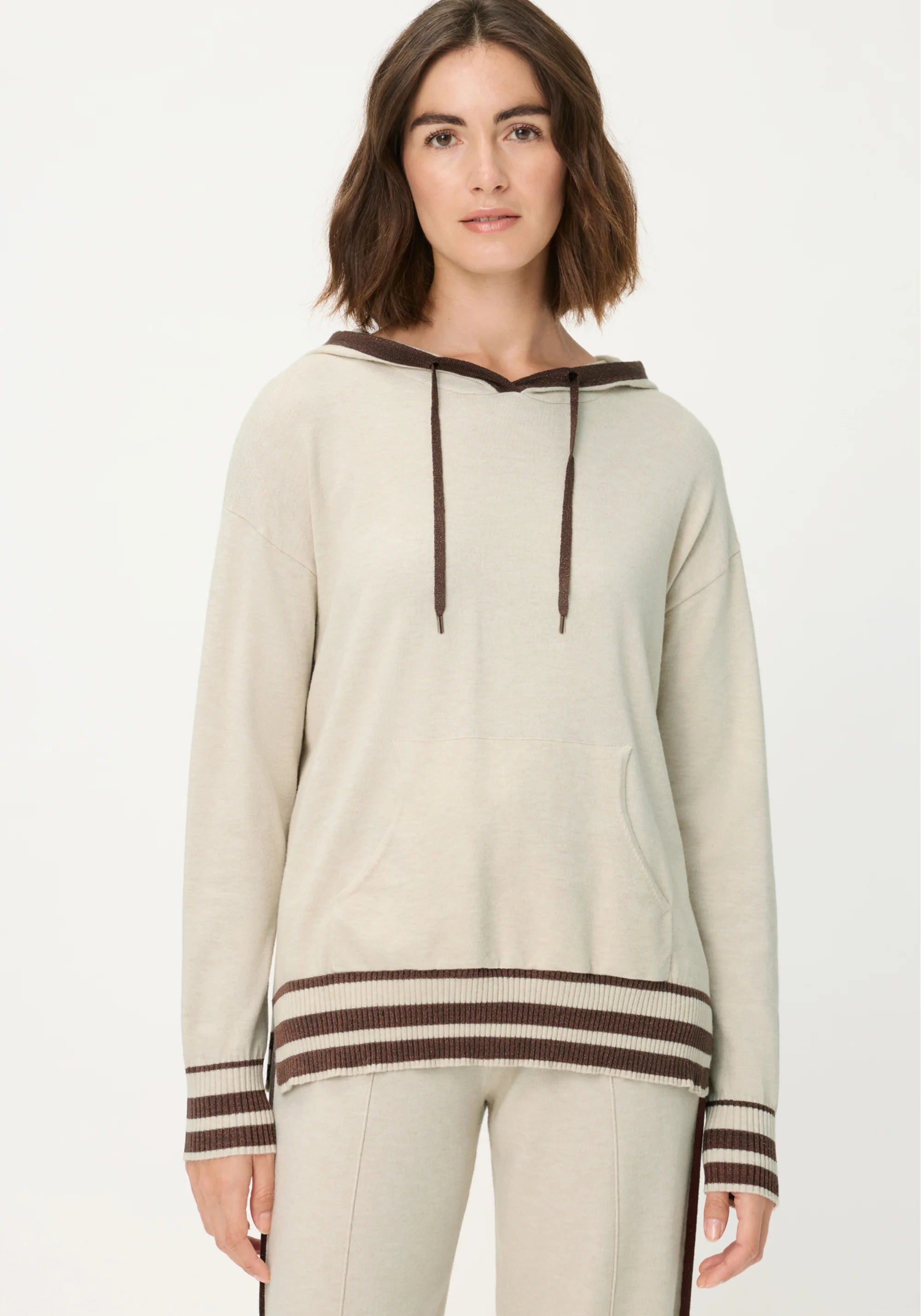 Olsen- Cream and Brown Hoodie