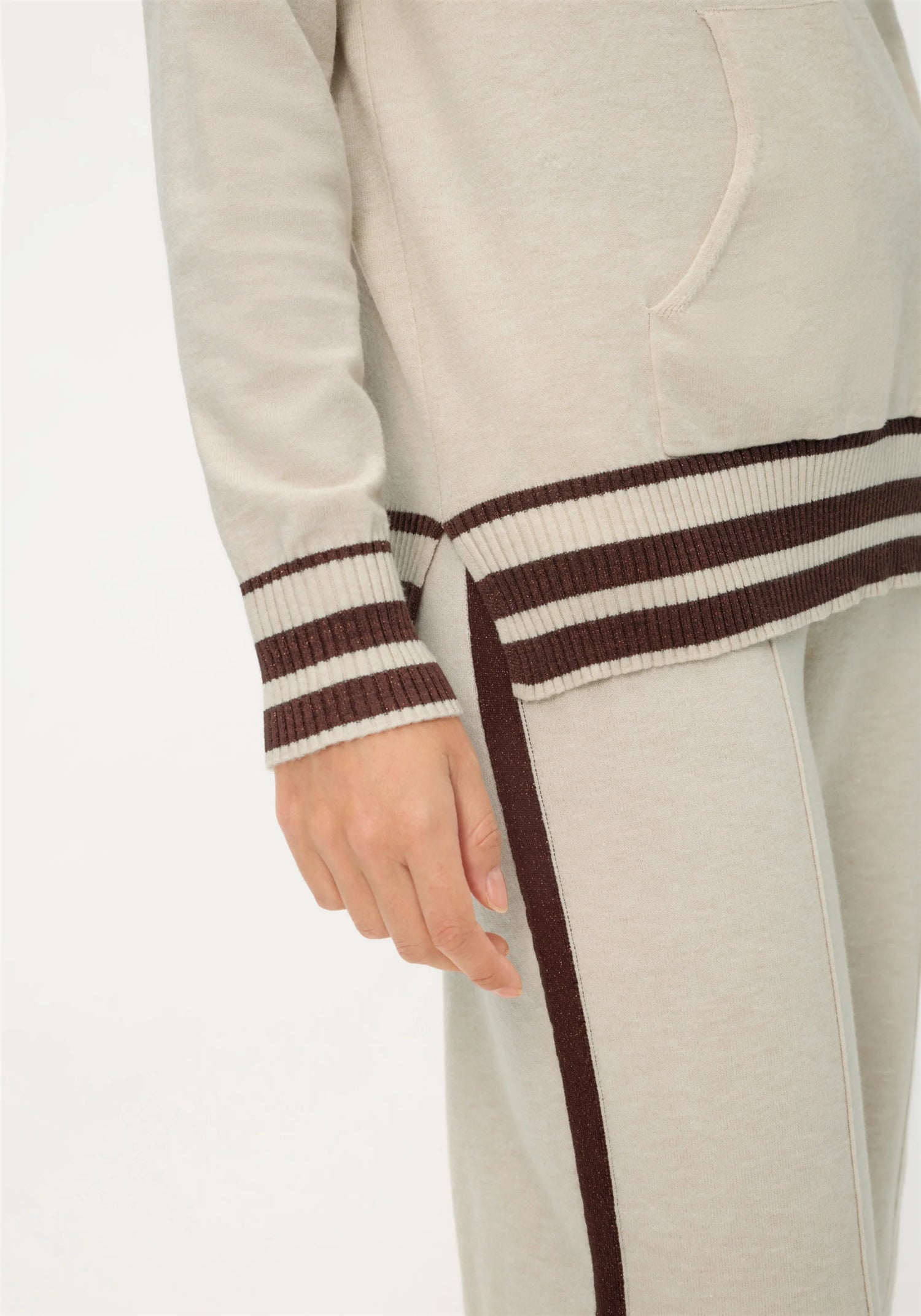 Olsen- Cream and Brown Hoodie