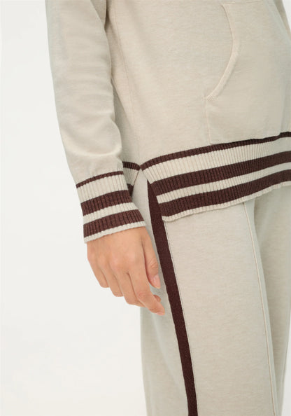 Olsen- Cream and Brown Hoodie