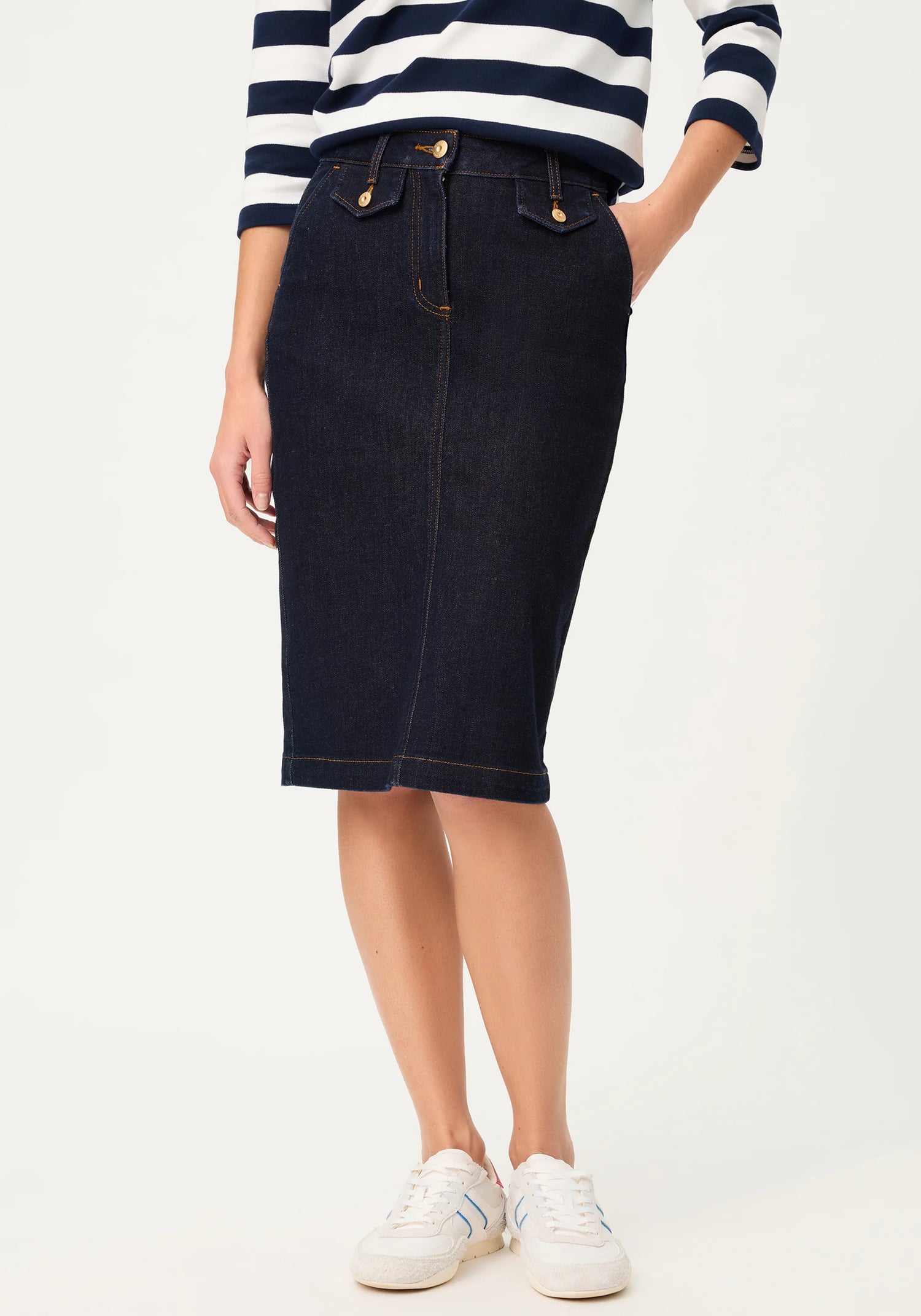 Olsen Navy Denim Skirt