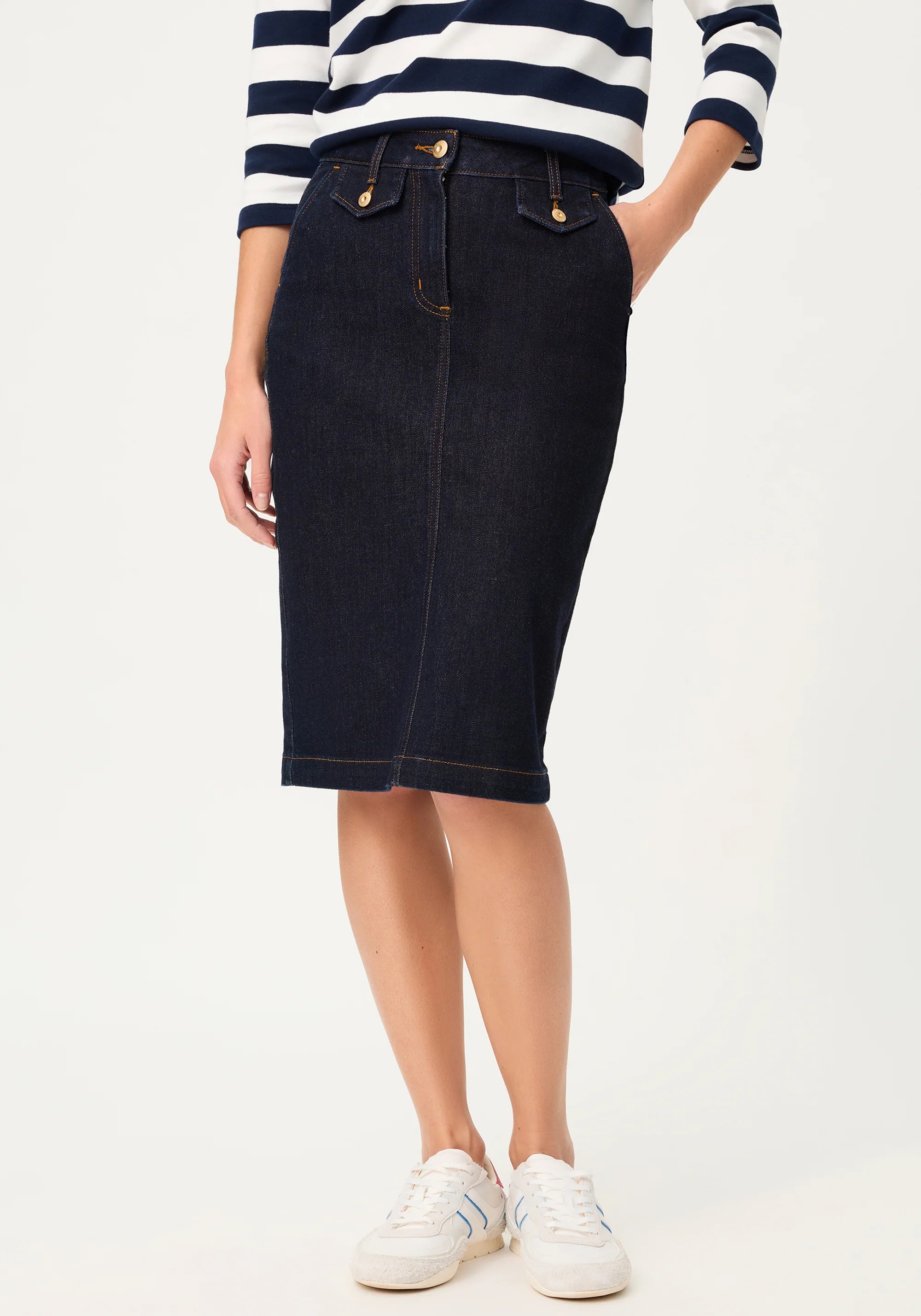 Olsen Navy Denim Skirt