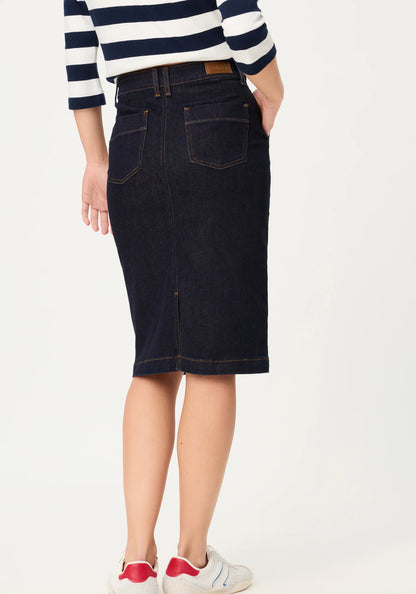 Olsen Navy Denim Skirt