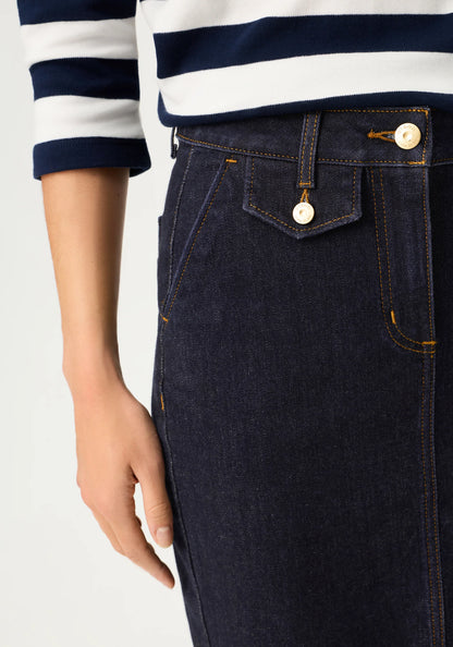 Olsen Navy Denim Skirt