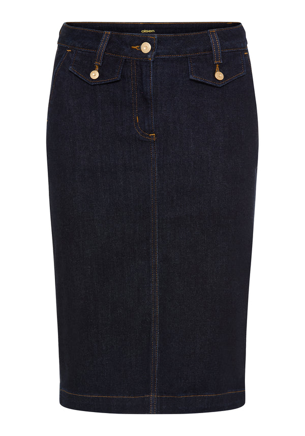 Olsen Navy Denim Skirt