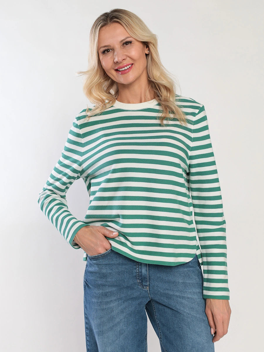 Gerry Weber - Green and White Long Sleeve Top