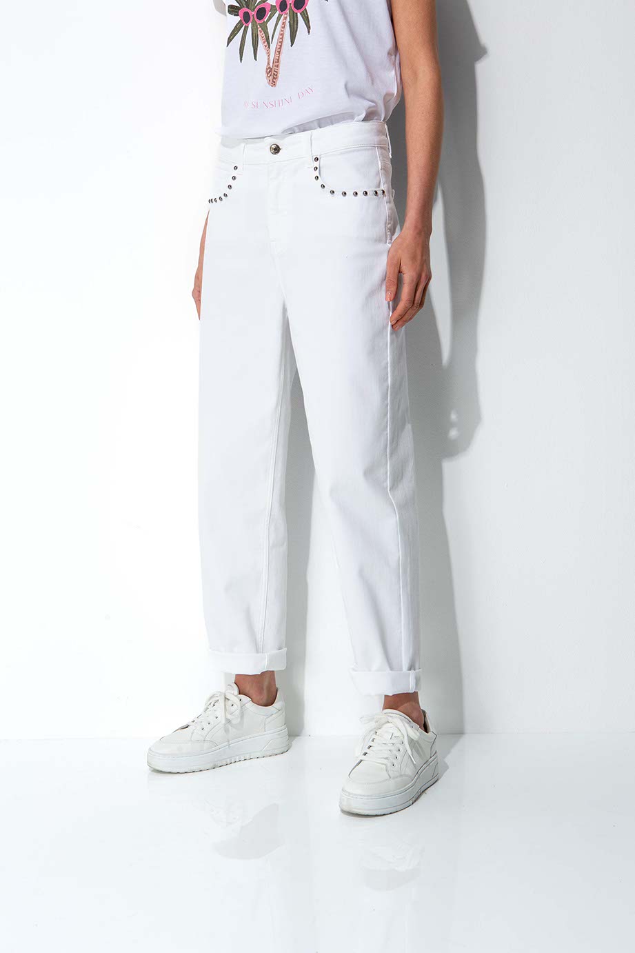 CATNOIR - White Stud Jeans