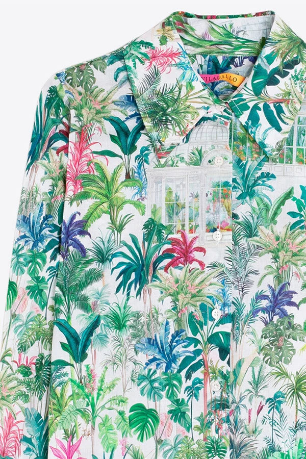 Vilagallo Greenhouse Palm Print Shirt